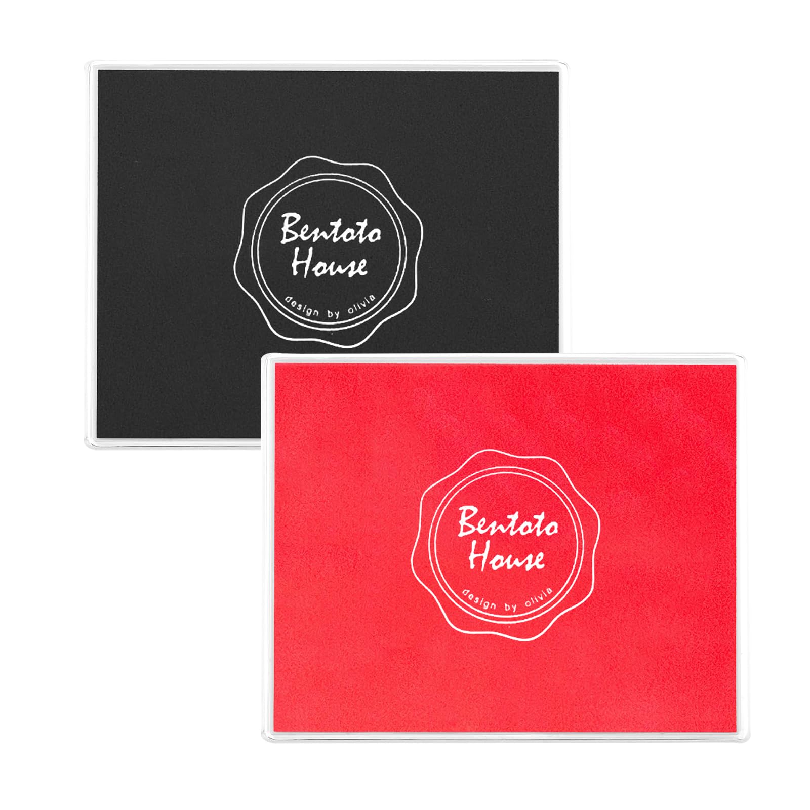 2 PCS Large Ink Pads for Stamping, 10.2×12.6cm Washable Craft Ink Stamp Pads, Black Ink Pads for Stamping Card Making Craft Ink Pads for Rubber Stamps, DIY Baby Footprint Handprint (Black, Red)