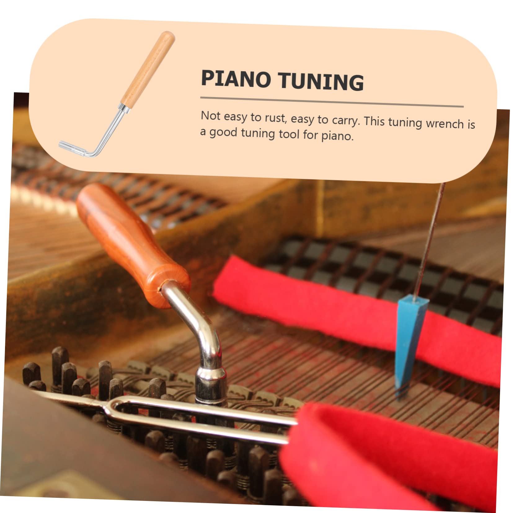 Sosoport Professional Piano Tuning Wrench Tool Durable Piano Spanner for Piano Maintenance High Grade Resistant Instrument Tuning Accessory Reliable Tuning Tool