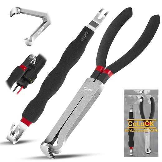 Electrical Disconnect Pliers 37960, Electrical Connector Separator 13120, Automotive Connector Pliers, Automotive Terminal Plug Removal Tool Kit, Terminal Removal Tool Disconnect Tool Black