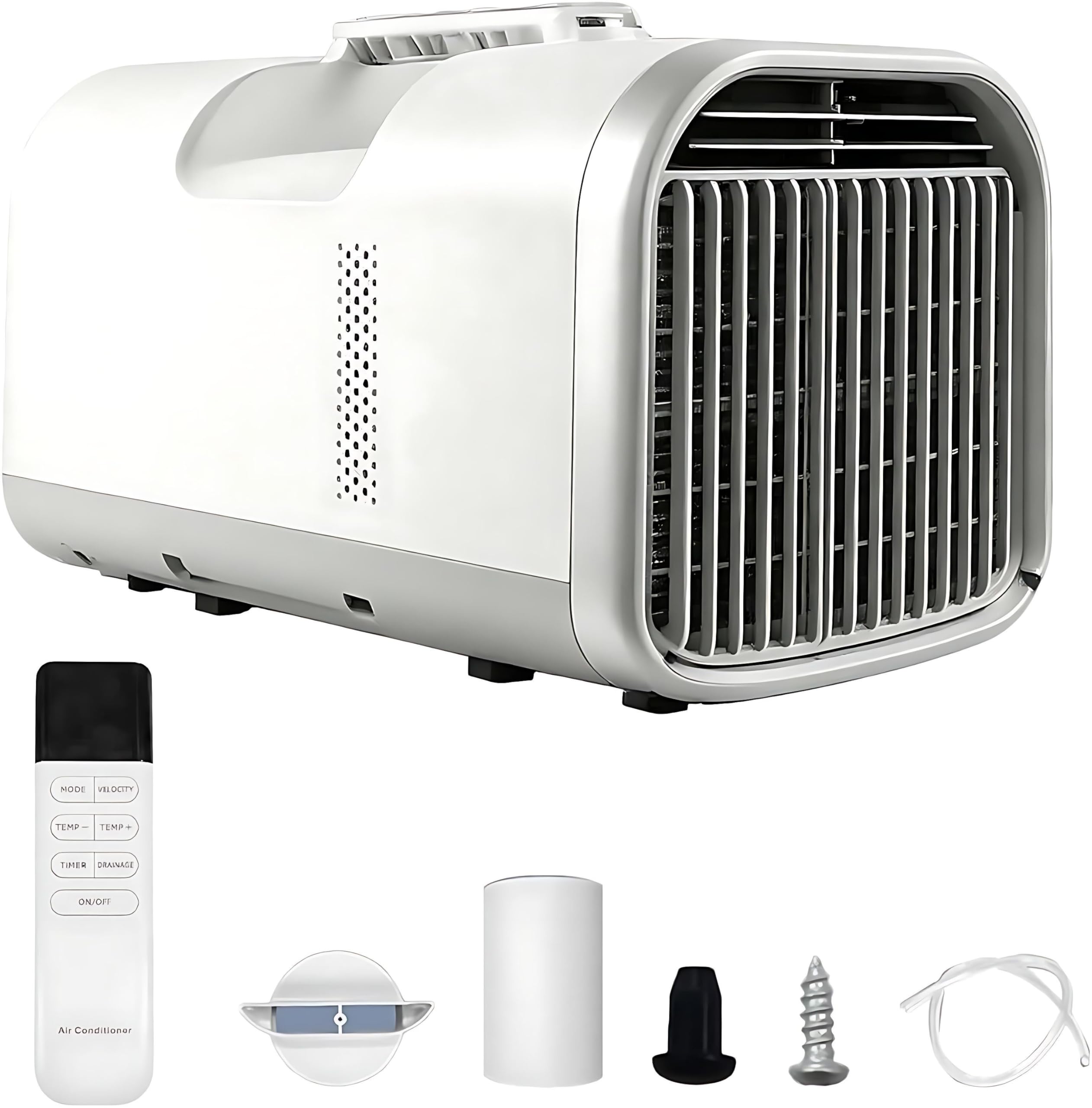 KPOUYYDS Camping Air Conditioner, Portable AC Unit 5100 BTU 110/220V 400W Energy Saving 4-in-1 Modes 42dB Quiet Auto-Evaporating 12H Timer Remote Control for Tent RV Truck Outdoor Car V1pro