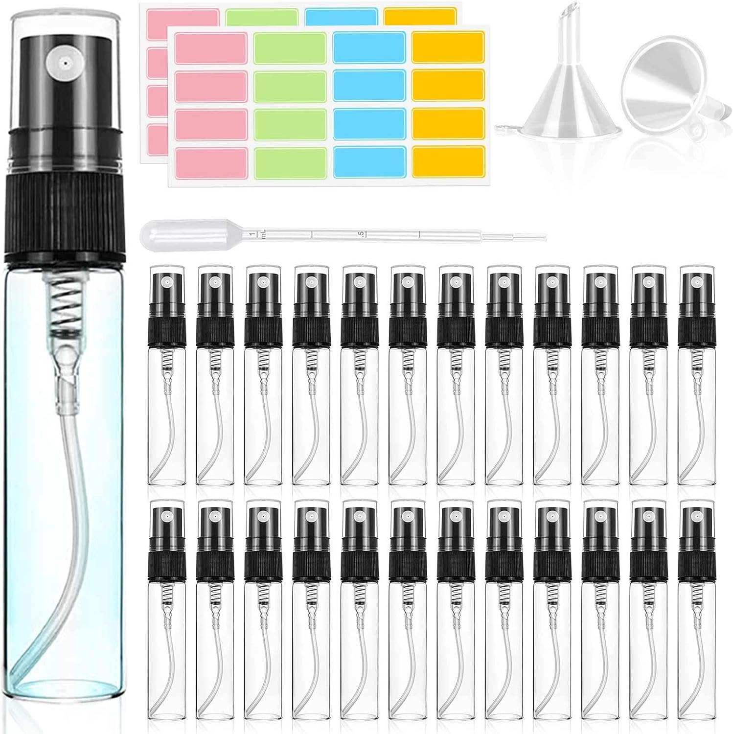 Parfumbottelaar,Parfumverstuiver Navulbaar,Verpakking van 30 Kleine Spuitflesjes,Mini Parfumspuitje 5ml,Mini Spuitflesje,Kleine Parfumflesjes om te Vullen,Parfumverstuiver Voor Onderweg