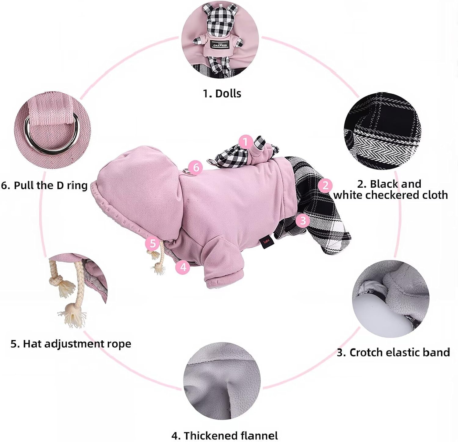 Warm Plush Lined Coat with snap Fastener and Cartoon Plush Toy Hood for Fall Winter Cold Weather Outfit