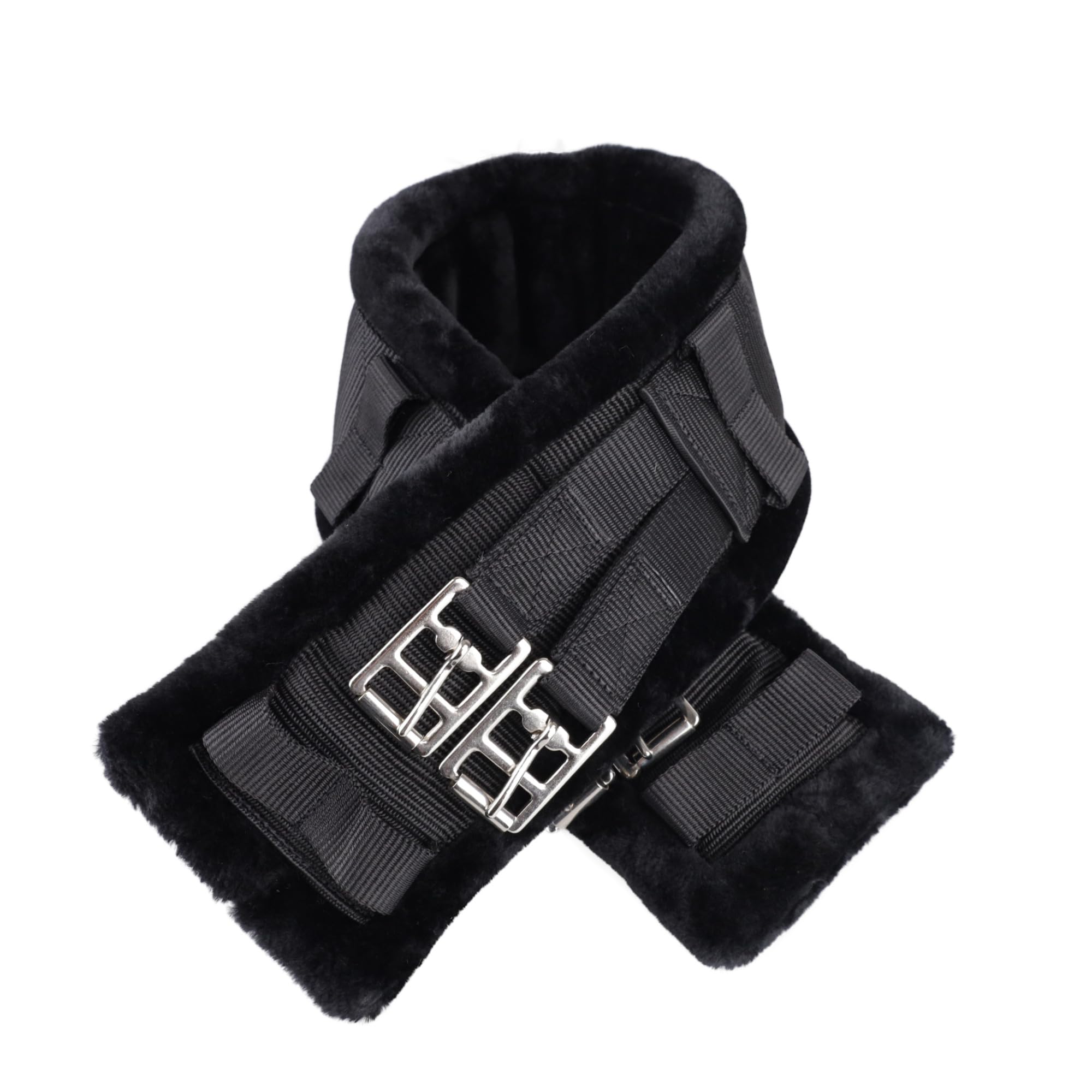 USG Sottopancia Corto in Nylon con Imbottitura in Pelliccia Sintetica, Nero/Nero, 45 cm