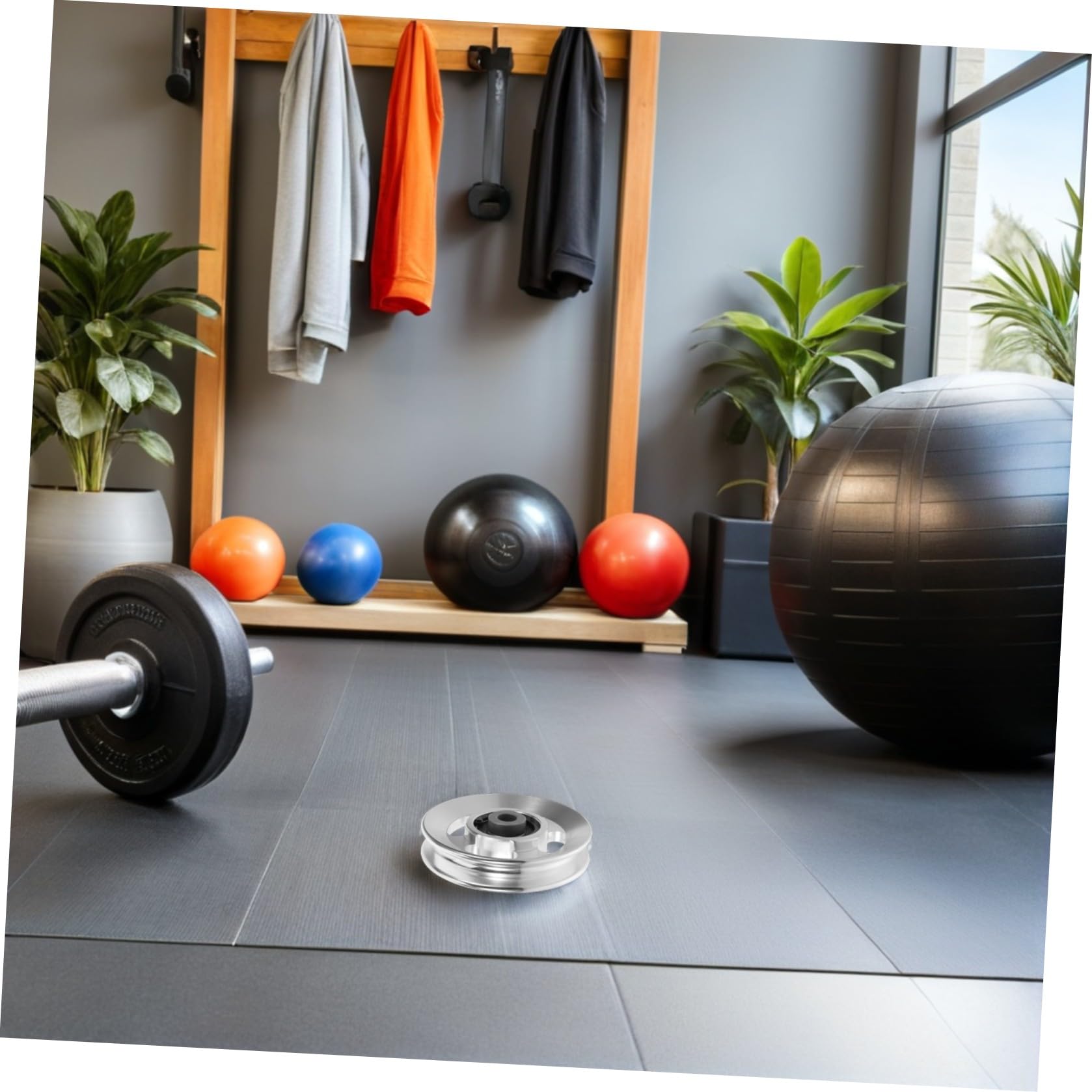 4 Poleas de Cable para Gimnasio en Aleación de Aluminio Plata, Sistema de Poleas Silencioso Instalación Fácil y Movimiento Estable para Entrenamiento en Casa