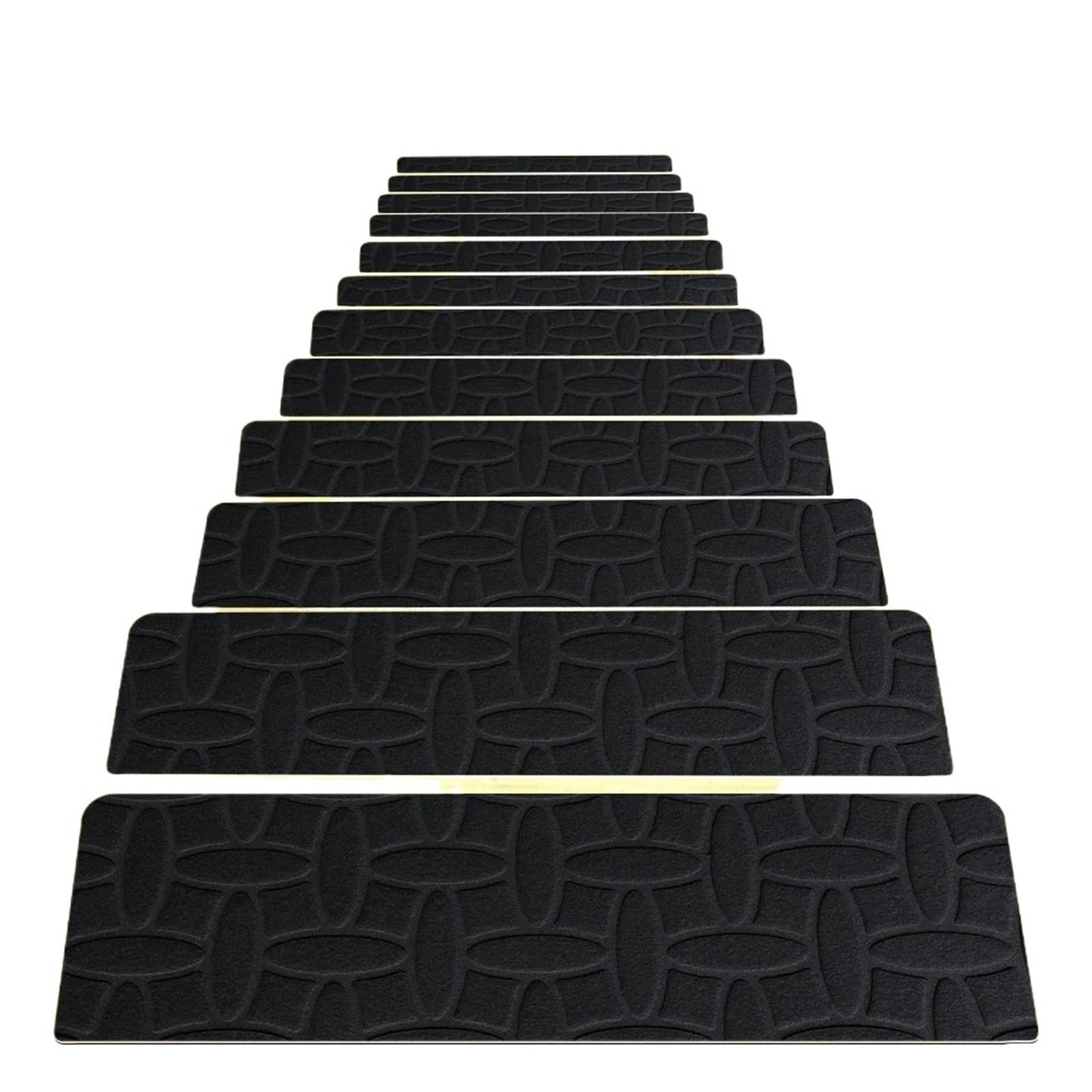 MFWHEFJ Stair Treads 2pcs 76X20cm Staircase Mat Non-Slip Self-adhesive Stair Tread Carpet Mat Soft Safety Door Mat Home Decor(A Black)