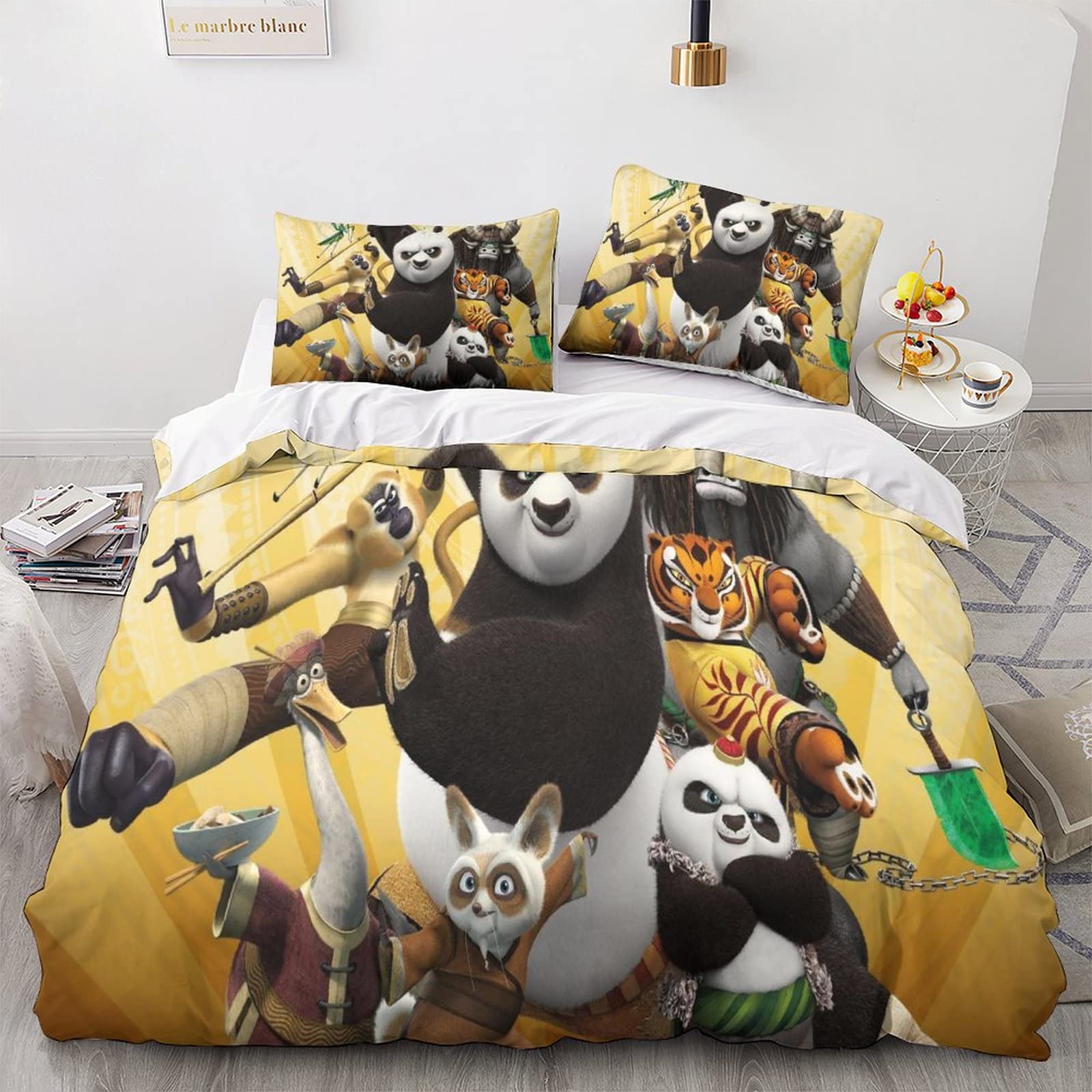 Set Copripiumino 3D Kung Fu Panda - Biancheria Da Letto In Microfibra Per Ragazzi E Camera