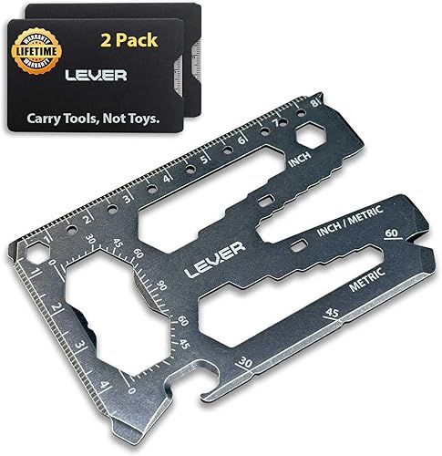 Lever Gear Toolcard Pro - Multiherramienta para tarjetas de crédito 40 en 1. Tarjeta de supervivencia delgada y minimalista para tarjetas.