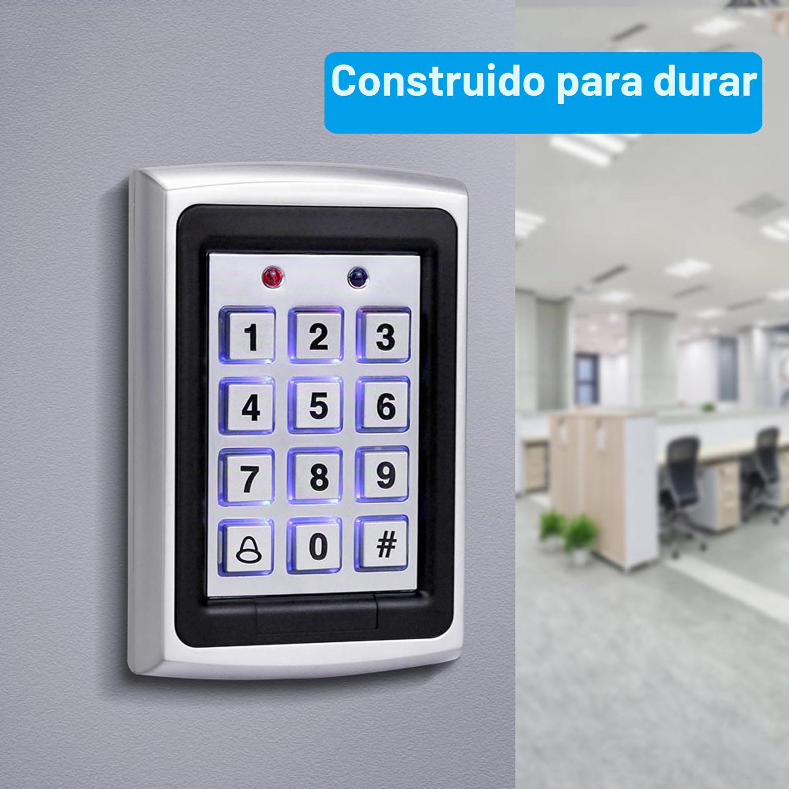 Kit completo de control de acceso | Sistema de seguridad con cerradura magnética eléctrica | Entrada de teclado de proximidad con control remoto de proximidad RFID x15 | Control de acceso