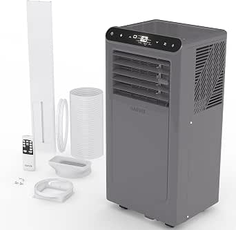 GarveeHome 8000BTUs Portable Air Conditioners with Remote Control,350 Sq.ft Max. 48dB Portable AC Unit, Floor Room AC, Fan, Sleep,Dehumidification, 24H Timer&Installation Kit, DOE Certified, Ceer 6.2