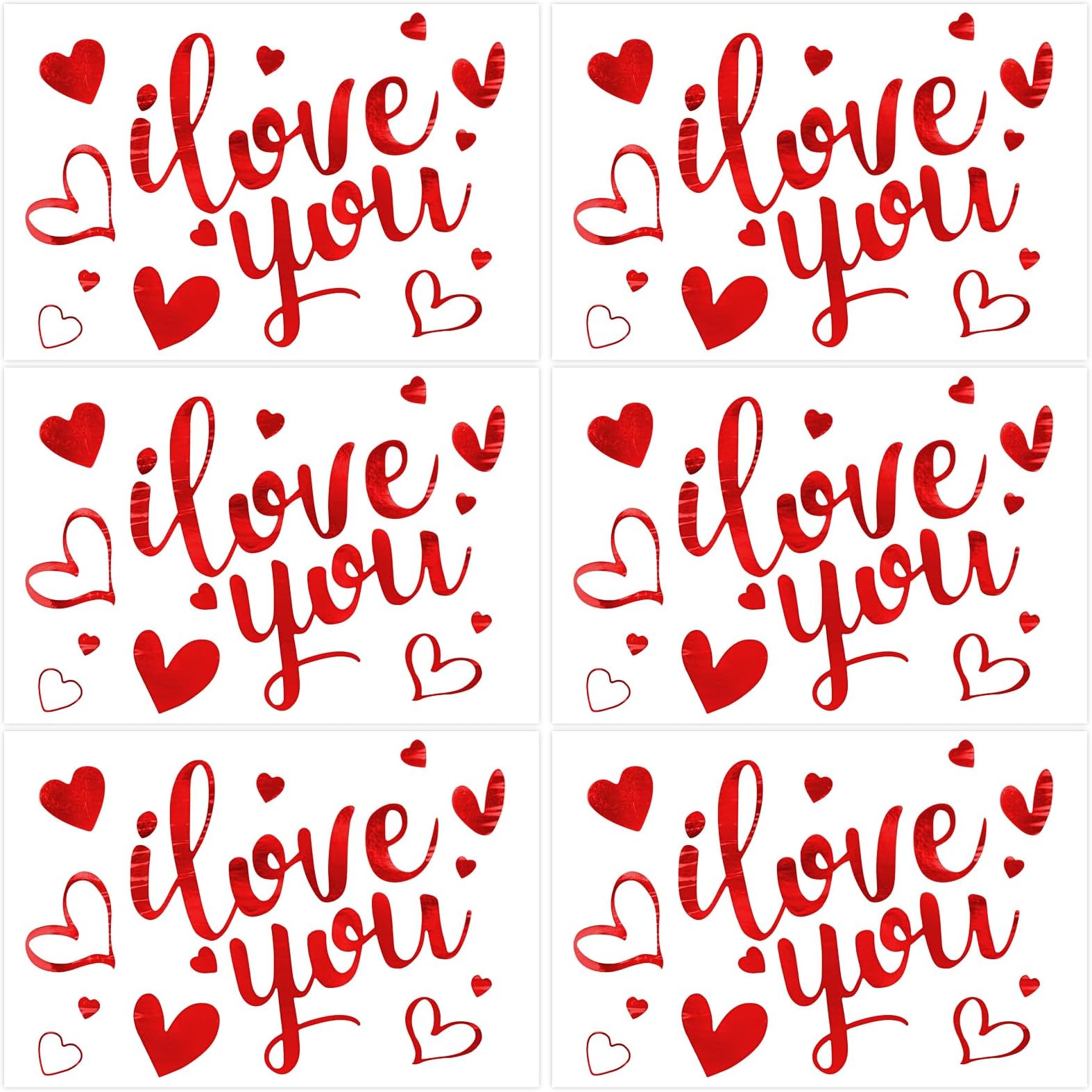 Totelux 6Pcs Valentines Love You Balloon Stickers Red Valentines Bobo Balloons Stickers with Heart Design Clear Balloon Decals for Valentines Day Wedding DIY Festive Balloon Decoration Supplies