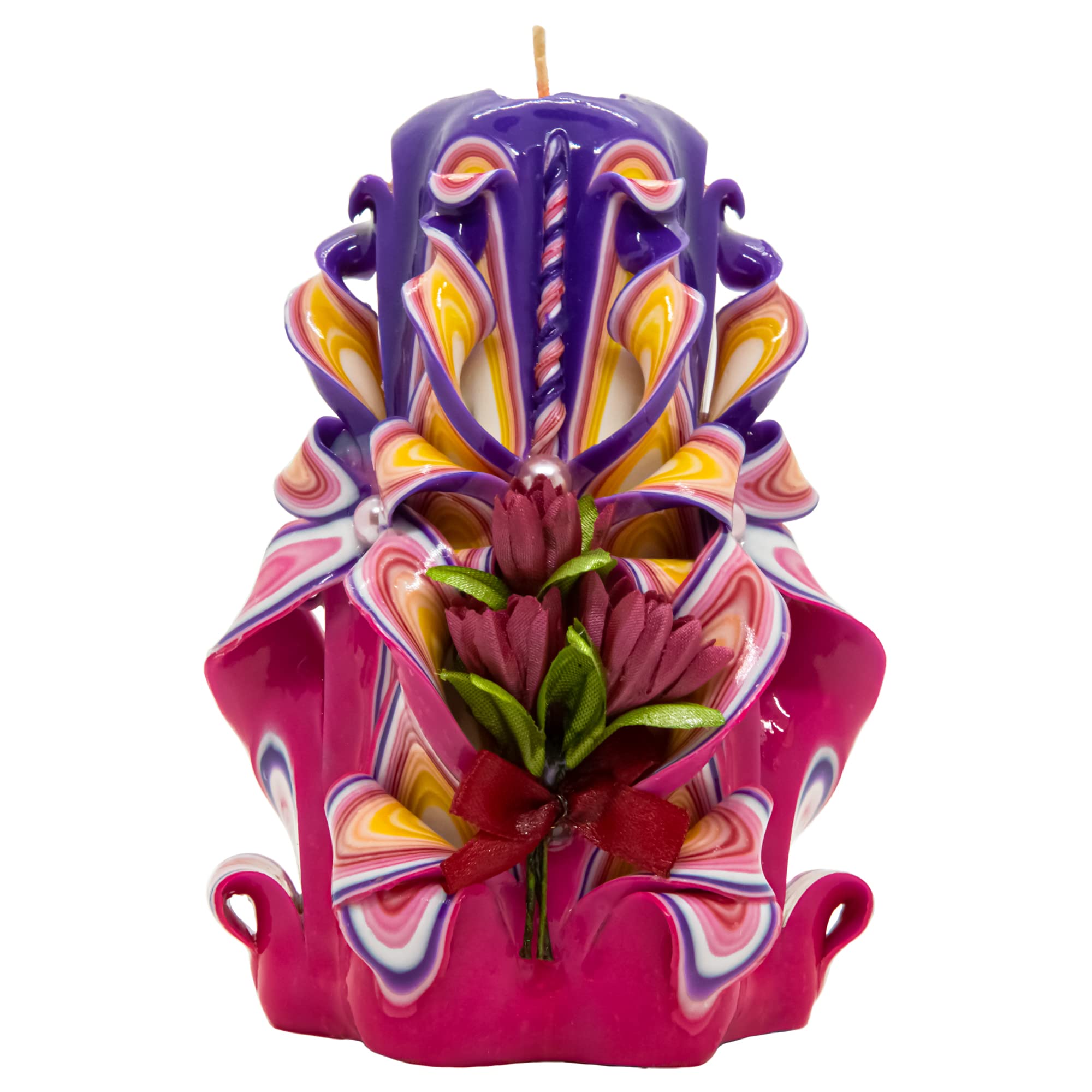 Photo 1 of Handmade Carved Candle - Surprise Gift For Her - Decor Birthday Halloween Thanksgiving Christmas - Spiritual Living Room Home Decor Candles - Unique Engagement Wedding Idea - Purple Pink - Ordagio