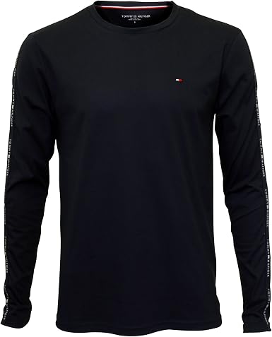 Amazon.com: Tommy Hilfiger Logo rayas Cepillado de manga larga Jersey  playera de manga corta para hombre, color azul marino, XL, Marino : Ropa,  Zapatos y Joyería