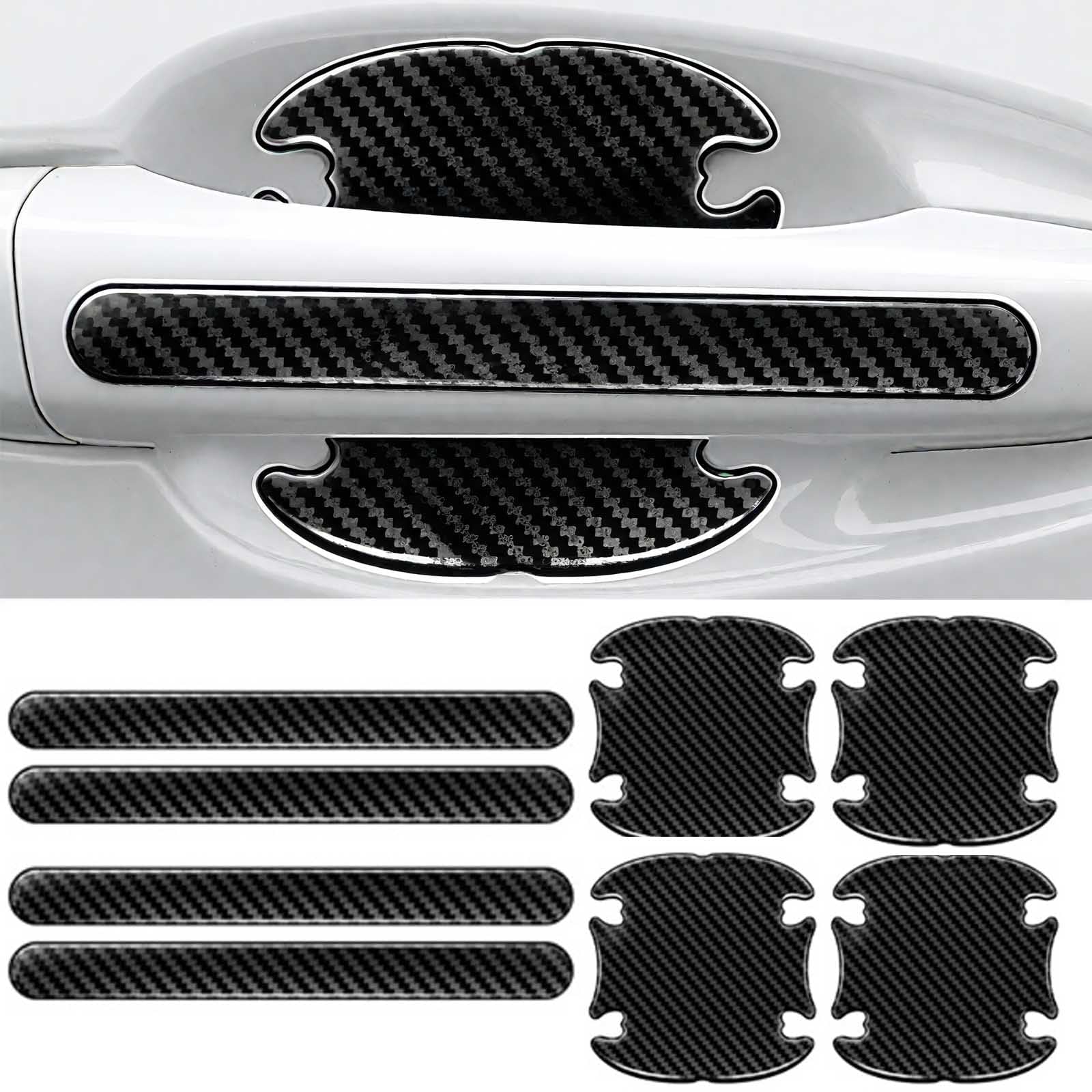 Tryagat 8 Pcs Door Handle Cup Protector for Audi S3 Sportback 8V 2013-2016, Paint Scratch Guard Protective Exterior Trim Set for Automotive Accessories