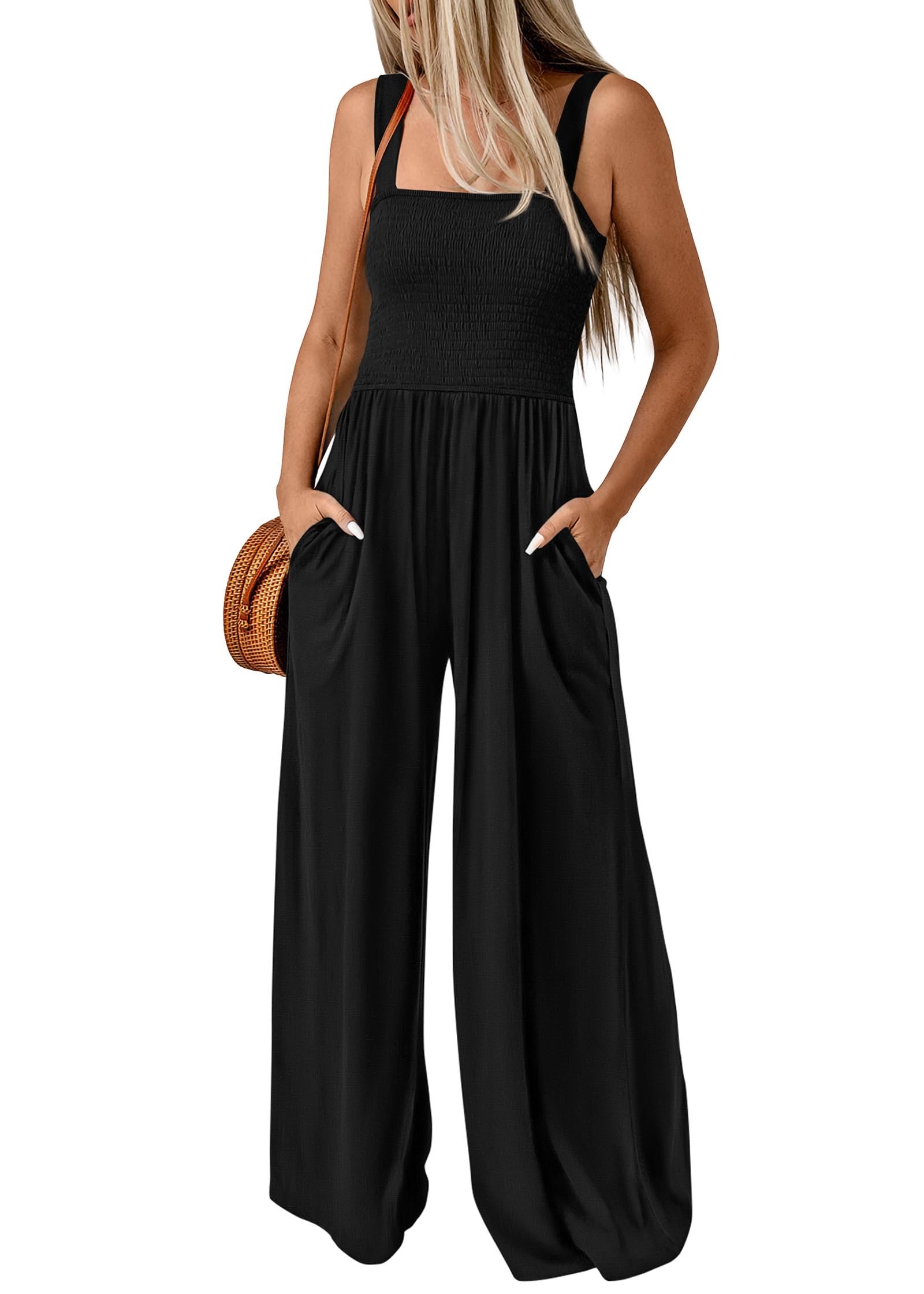 KIRUNDO Womens Jumpsuit 2024 Summer Casual Loose One Piece Overalls 