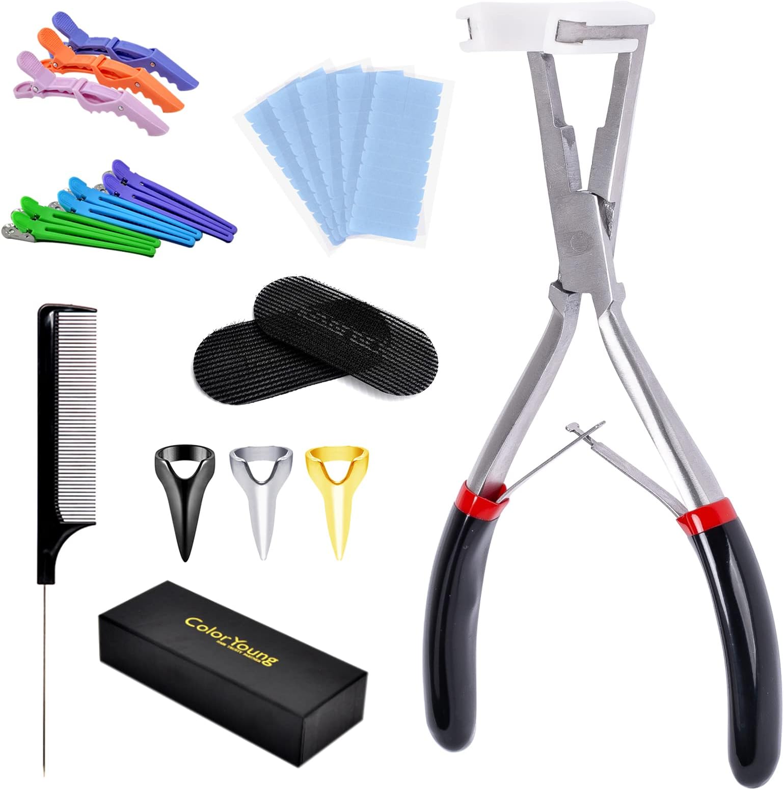Tape in Hair Extensions Pliers Flat Surface Sealing Hair Extension Tools Kit