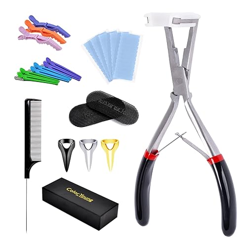 Miniatura 7 de Alicates de extensiones de cabello con cinta adhesiva, extensiones de cinta de superficie plana, alicates de sellado de cabello humano, kit de