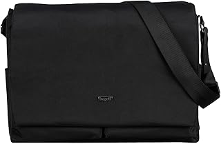 borsa a tracolla con patta Bugatti tempo contropartita, 40 cm, nero