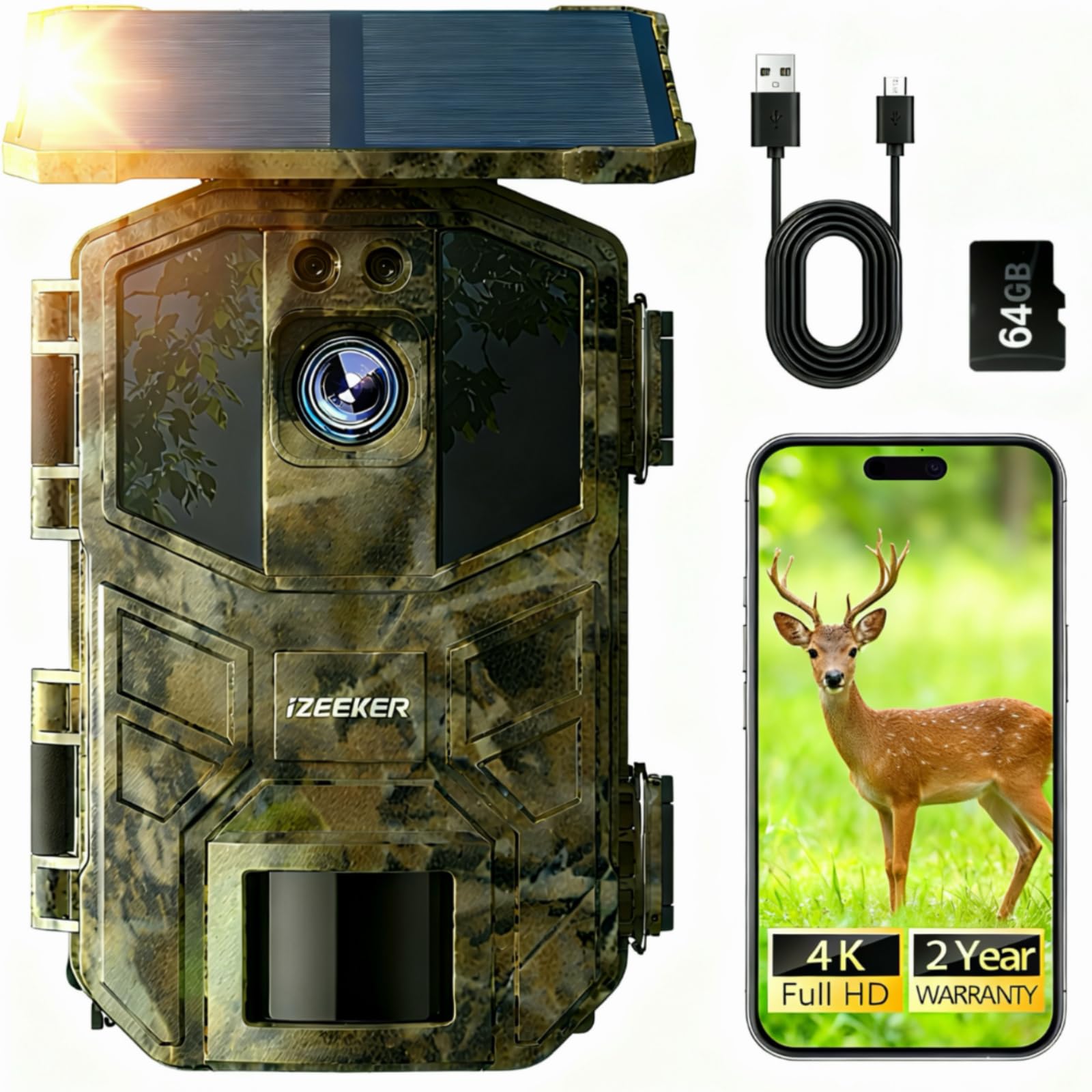 Caméra de chasse vision nocturne 4K WiFi6 iZEEKER étanche IP66 avec détection de mouvement