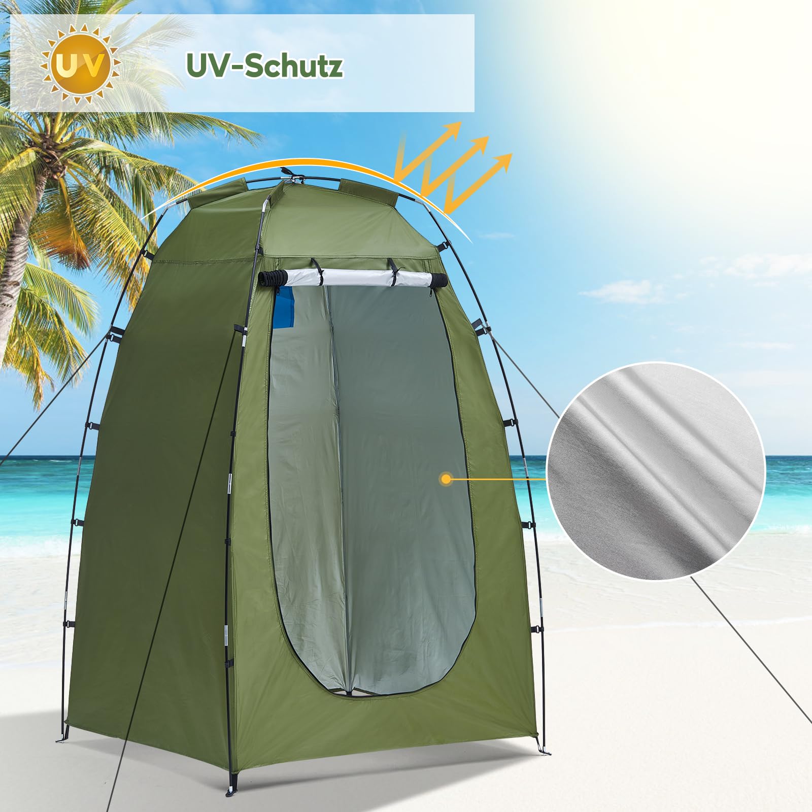 TUKAILAI Camping Zelt, Pop Up Toilettenzelt, Umkleidezelt Privatsphäre Duschzelt, Wasserdicht, UV-Schutz, Duschvorhang Camping Zelt für Strand, Angeln, Wandern, Baden, Dressing, Outdoor