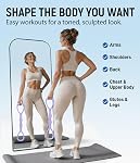 Figure mise à jour 8 Bandes de résistance, sans odorat, bandes en silicone sans poudre. Haute élasticité pour bras, dos, entraînement d'épaule, yoga, Pilates et thérapie physique. (15/25/35LB)