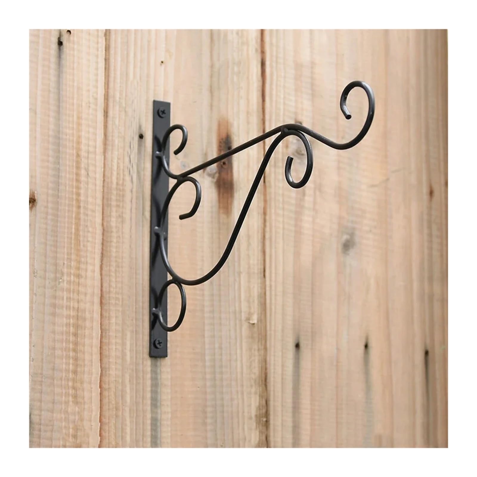 Huwoyg Balck C 30Cm 2 Pcs Hanging Bracket Hooks Hanger Wall Bird Flower Pot Basket Planter Metal Feeder Chime Wind Mount Hook For Plants(Balck C 30Cm)