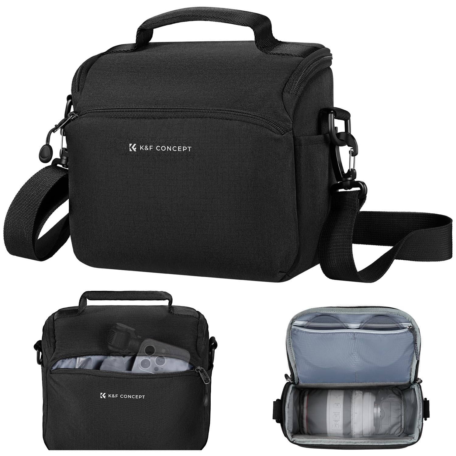 K&F CONCEPT Camera Sling Bag Small Crossbody Camera Case DSLR/Mirrorless Compact Shoulder Photography Bags for Photographers