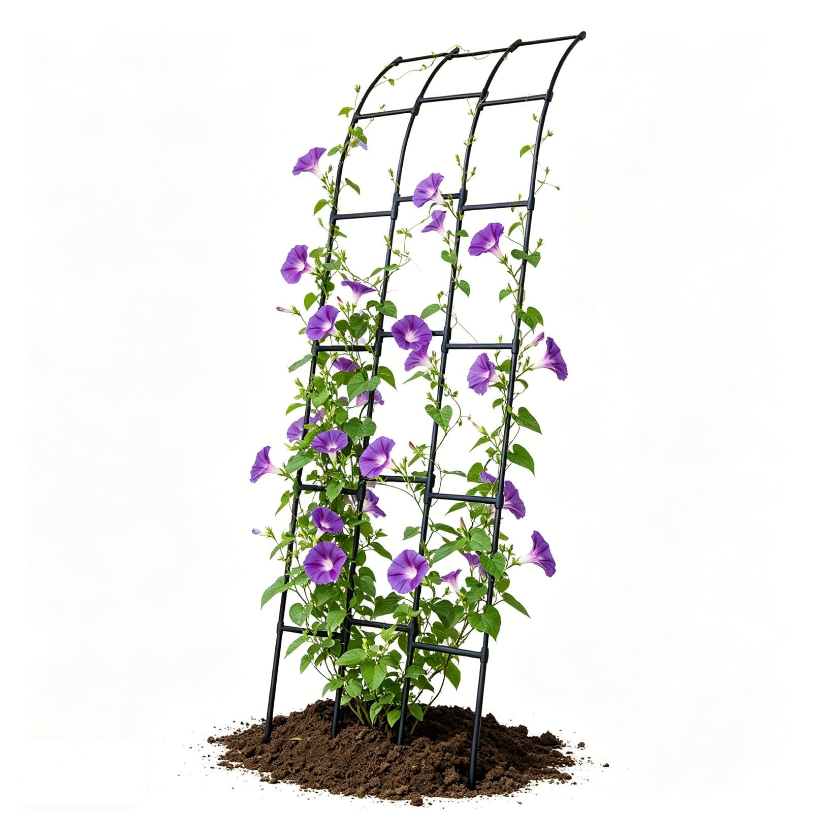 Arco de jardín metálico para plantas trepadoras, medio arco de pared exterior de 90 cm
