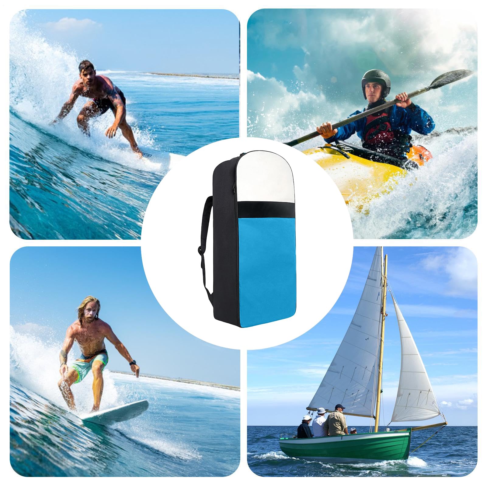 Zaino per paddle, borsa da viaggio, custodia protettiva per tavola da surf, trasportino resistente di grande capacità, organizer leggero per tavola, borsa contenitore per trasporto paddle