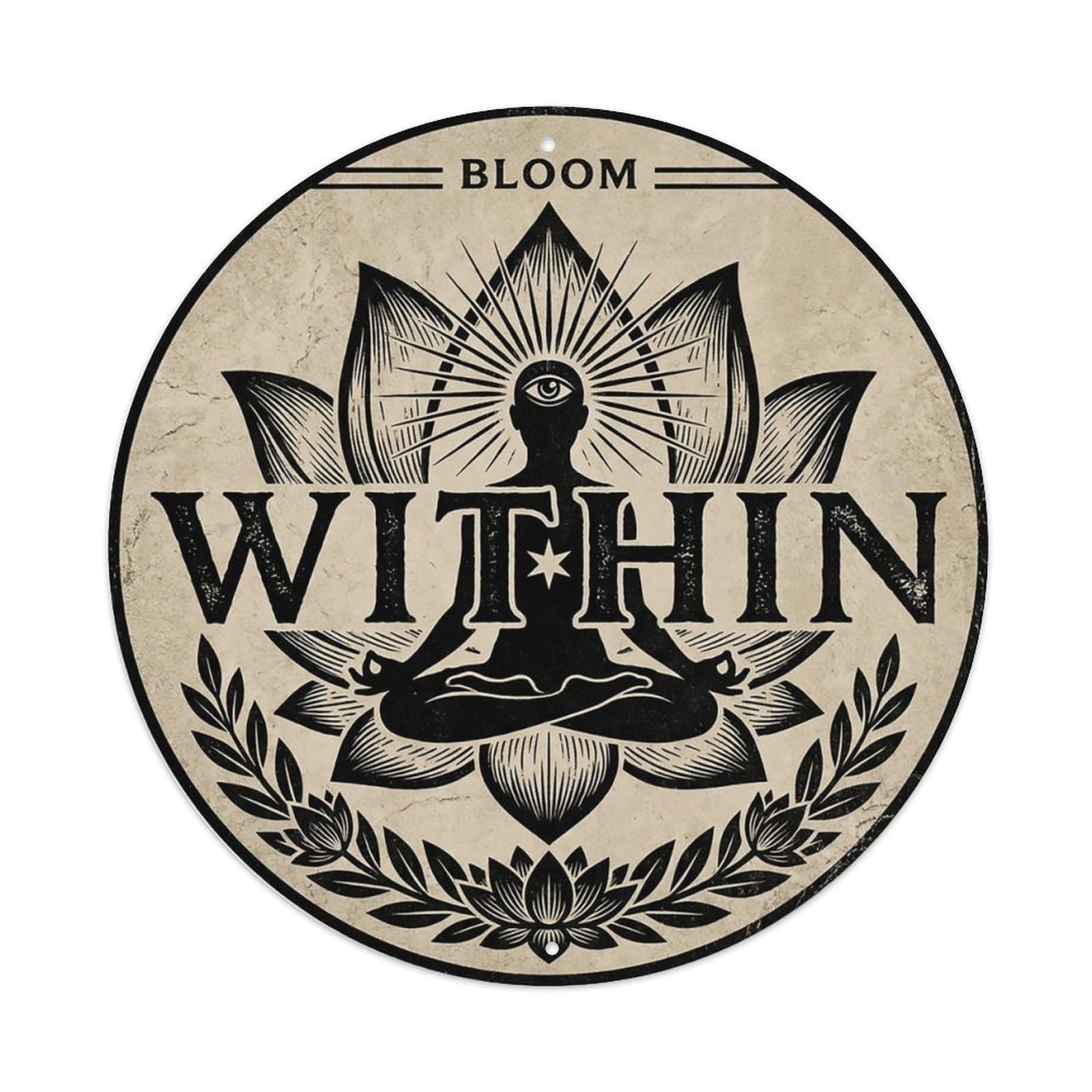 Zen Flower Meditation Den Blossom Metal Tin Sign