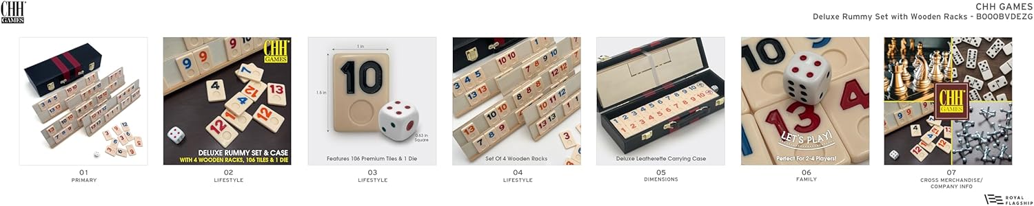 Deluxe Rummy with Wooden Racks in Attache Case