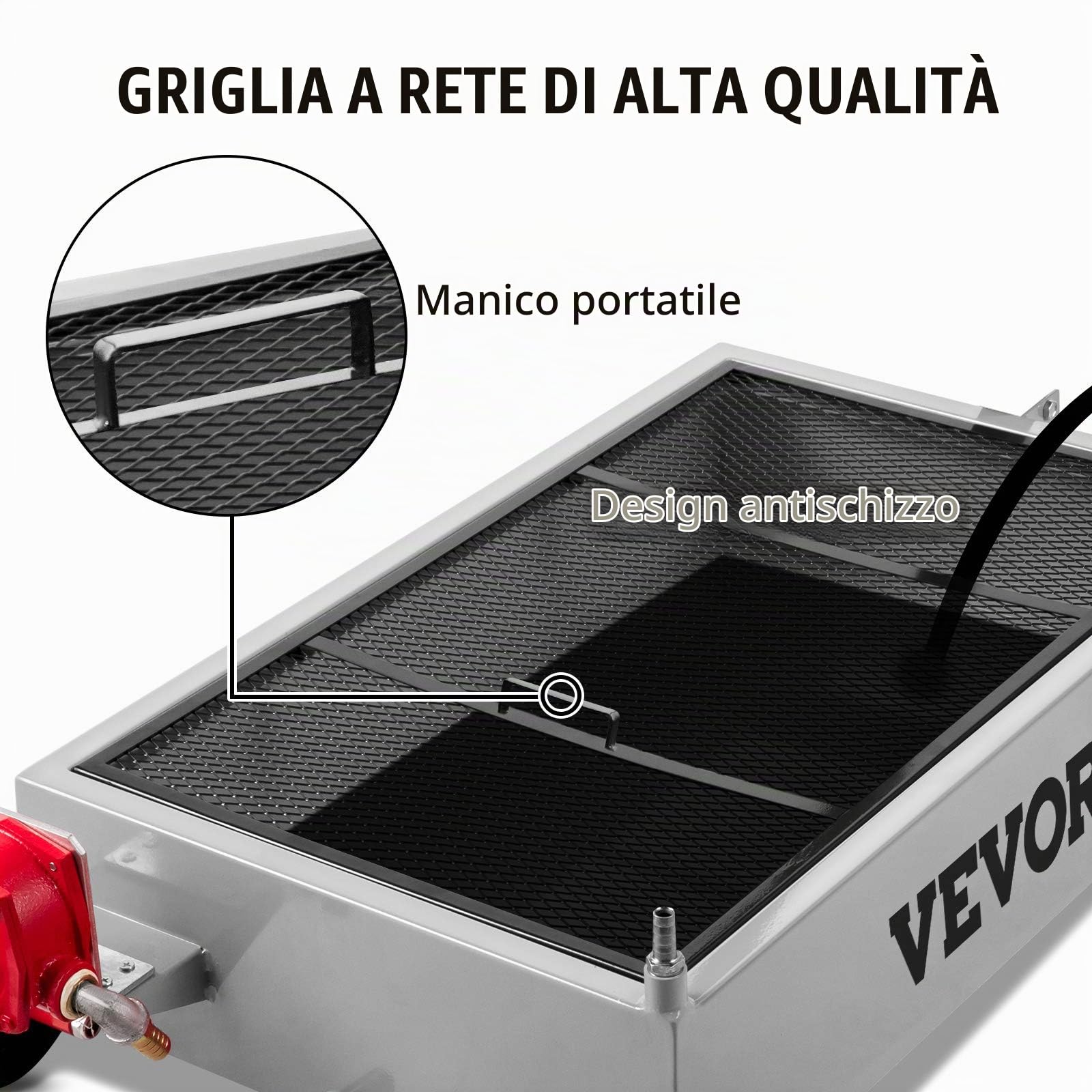 VEVOR Vaschetta di Scarico Olio Serbatoio di Scarico Olio da 15 Galloni, Vaschetta di Scarico Olio a Basso Profilo da 57 Litri, Vaschetta per Cambio Olio di Grande capacità, Pieghevole a Mano, con Pom