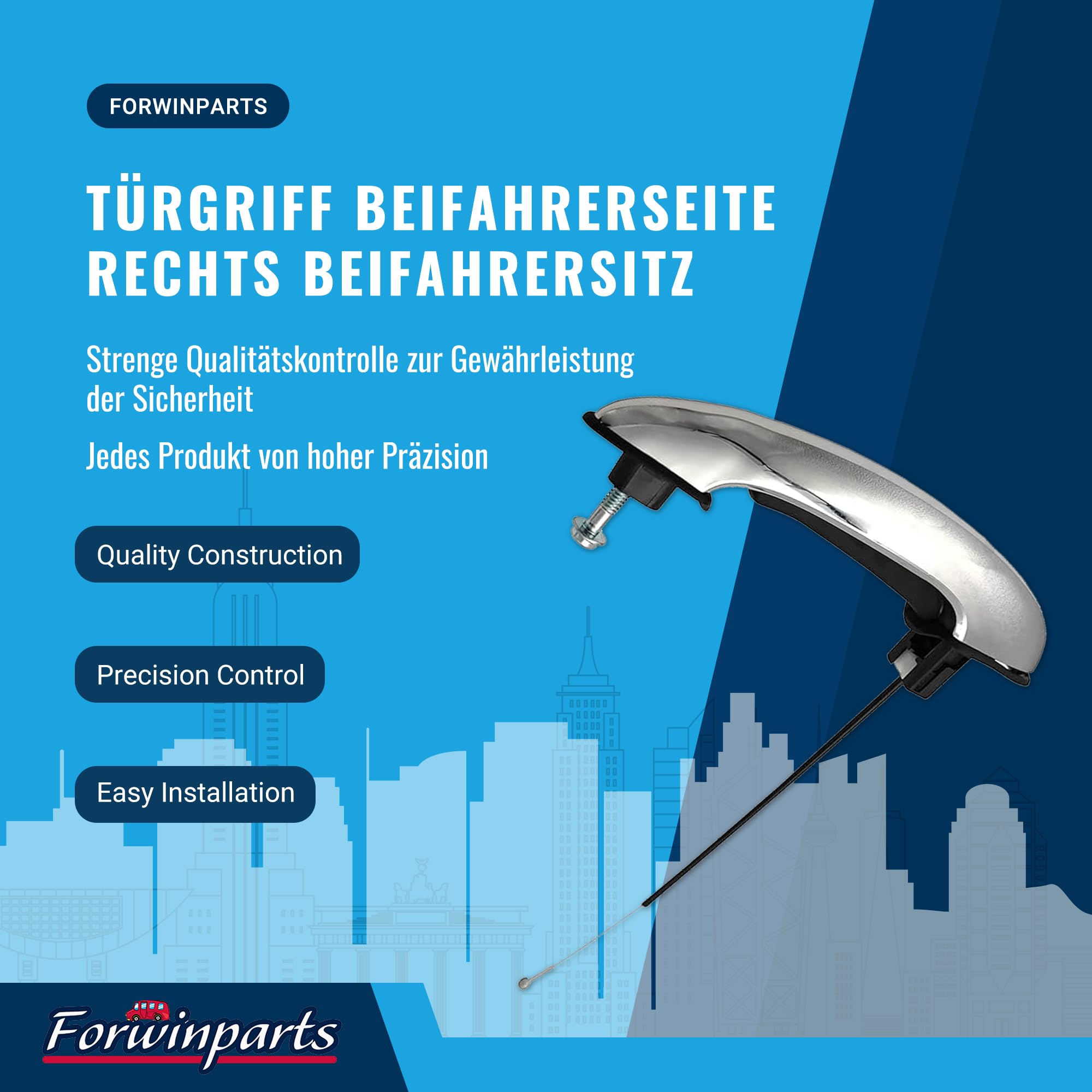Forwinparts 51217198472 Mini Türgriff Beifahrerseite rechts Beifahrersitz für Mini Cooper R50 R52 R53 R55 R56 R57 R58 R59 2002-2015 51217147504 1.6L L4