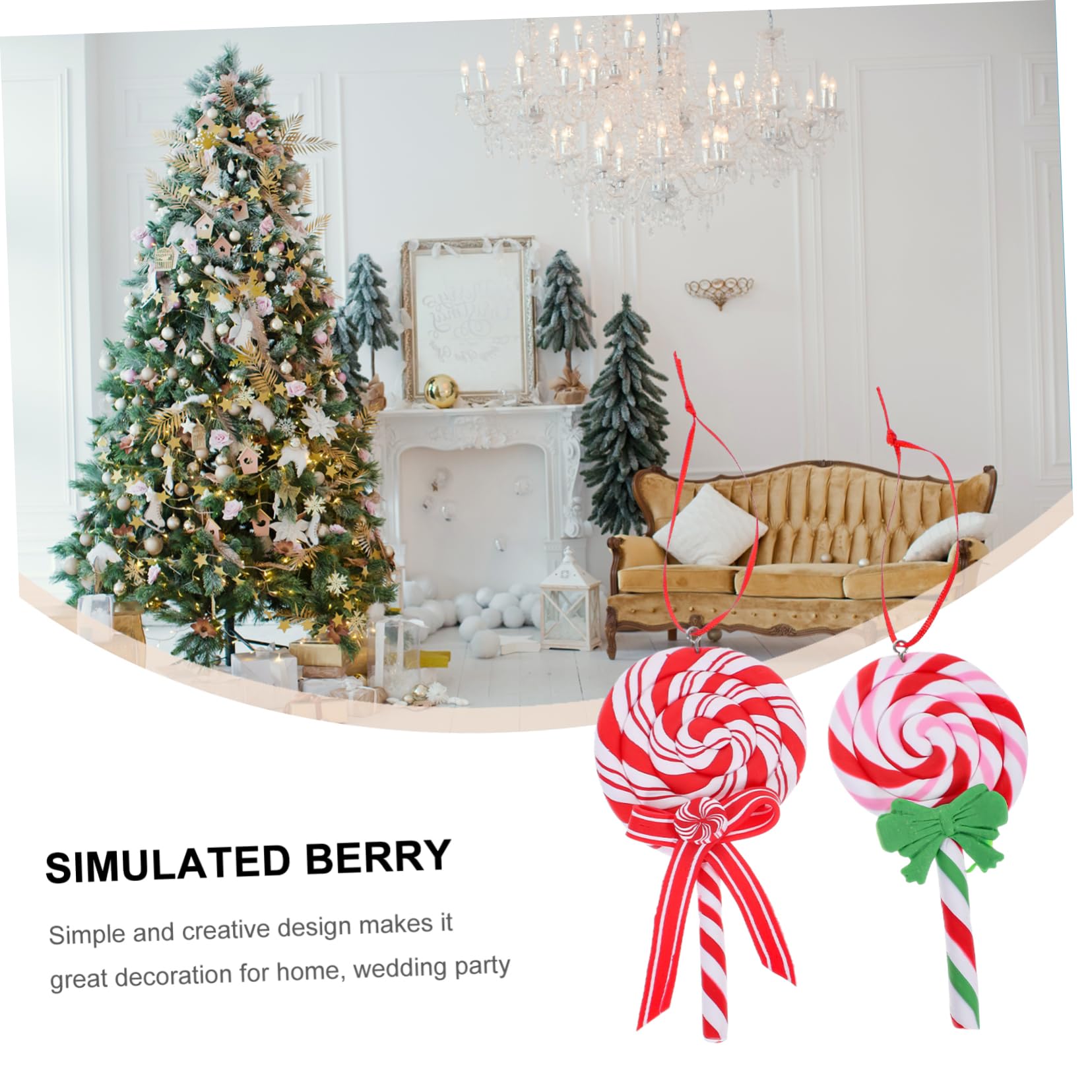 ABOOFAN 10piezas Adornos Navideños Colgantes para Decoración De Árboles Diseño De Lollipop para Fiestas y Celebraciones