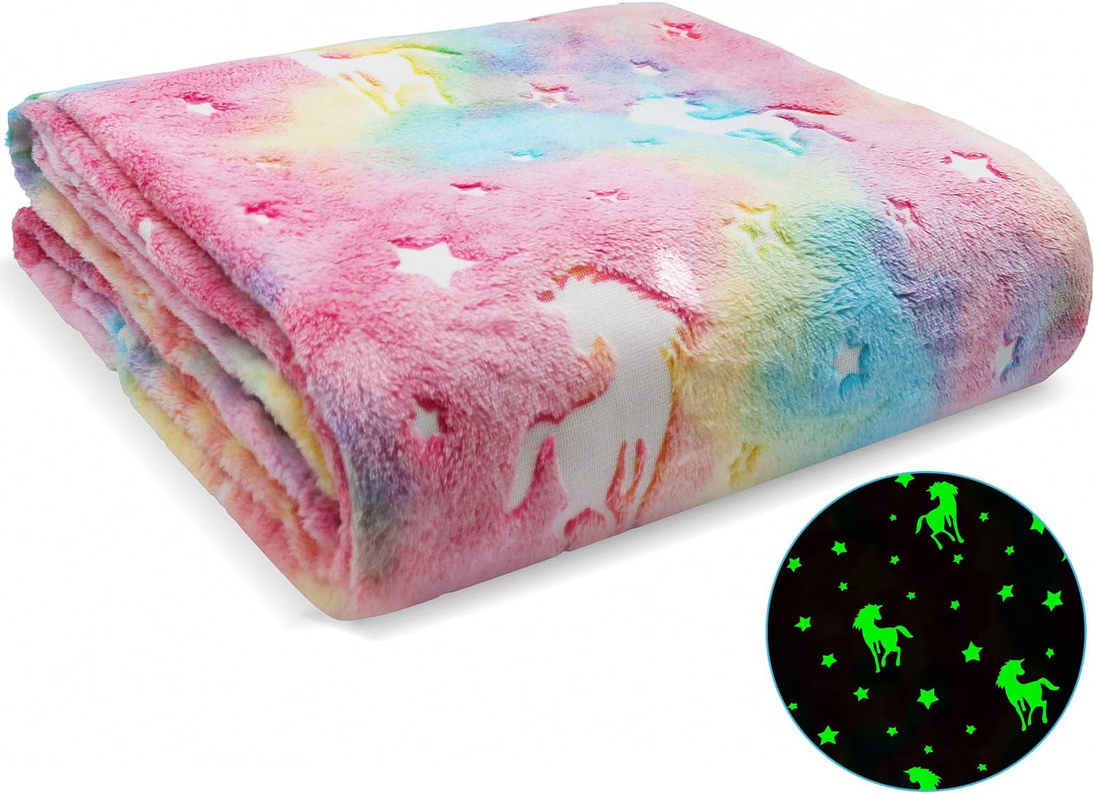 Kuscheldecke Kinder Leuchtet Im Dunkeln - Flauschige Fleecedecke 150x200cm Mit Dinosaurier-Muster