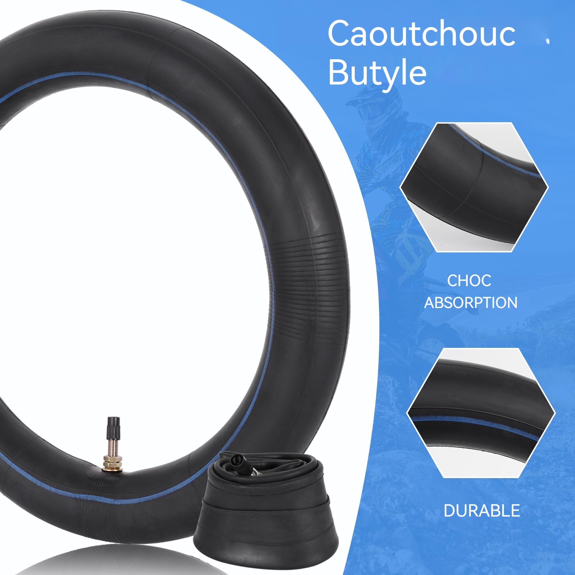 RUTU Chambre à air 2.50/2.75-10 Dirt Bike 2.50-10 compatible avec motos tout-terrain 50cc, 70cc, 90cc, 110cc, 125cc avec jantes 10 CRF50/XR50, DRZ70, JR50, DRZ70 PW50, Razor MX650/MX550 00