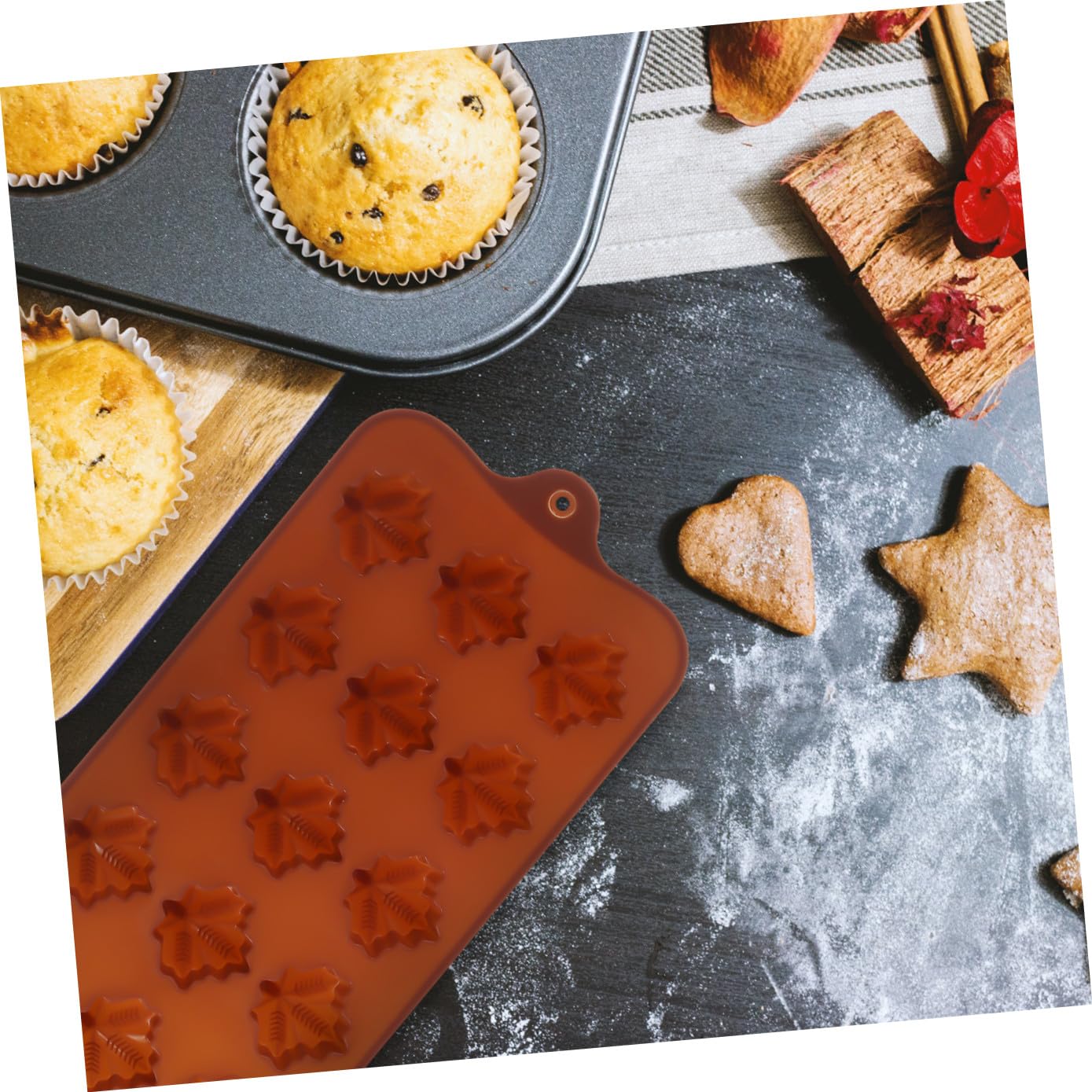 PRETYZOOM 18 Piezas De Molde De Chocolate Moldes De Hoja De Arce Para Dulces Moldes De Gomitas Para Pasteles Para Hornear Para Piruletas Para Galletas