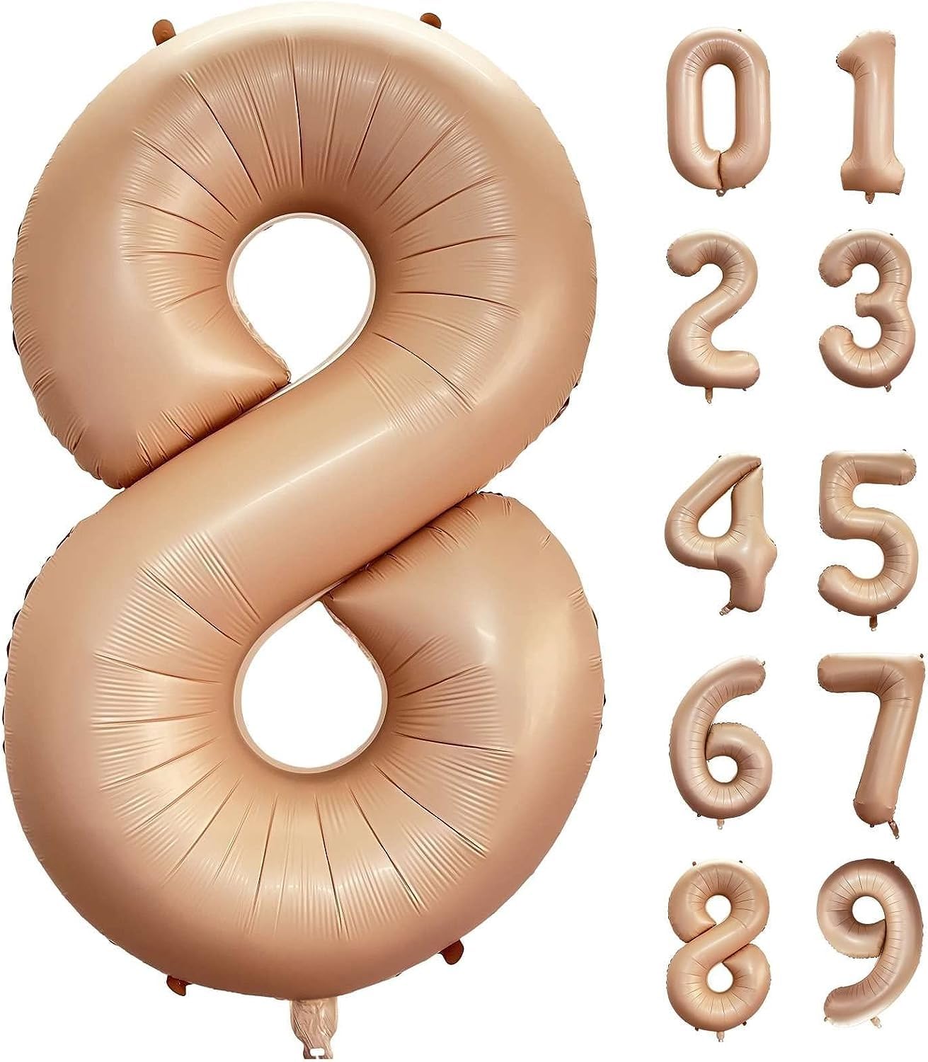 Atpata Funky #8 Elegant Caramel Colour JUMBO 40 INCH Number Balloons Set | 0 to 9 Digit Shapes | Decorative Balloons for Milestones & Celebrations-image-34