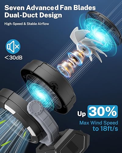 Miniatura 3 de Gonex Ventilador de campamento, ventilador portátil de tienda de campaña recargable de 20000 mAh, ventilador de escritorio de control de velocidad