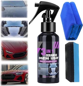High Protection Fast Nano Ceramic3-in-1 Coating Spray,Car Scratch Nano Repair, Car Coating Wax Polishing Spray, bish Agent 100ML,1PC