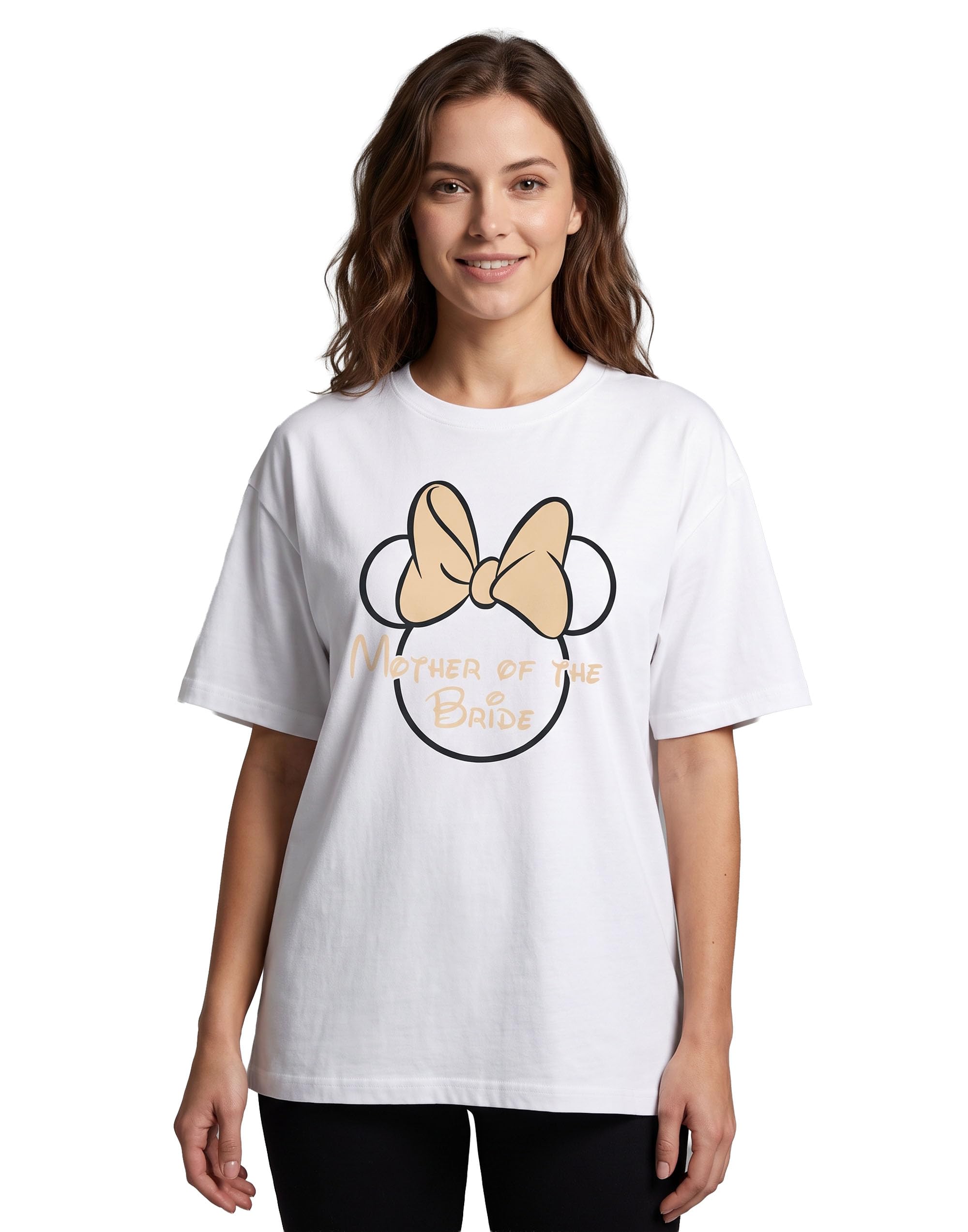 Disney Mother Of The Bride Hen Party Women's White Short-Sleeved T-Shirt - Size L