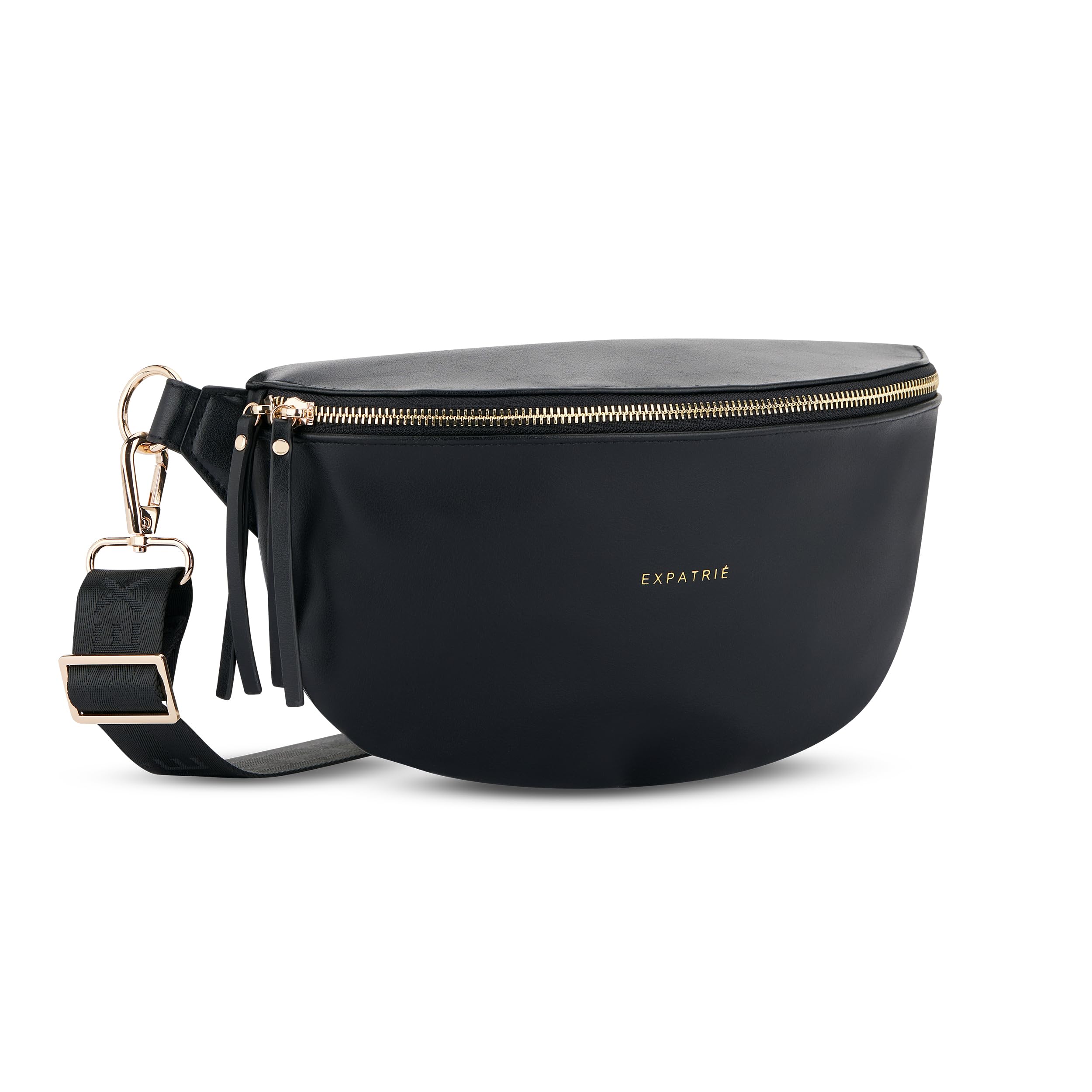 Expatrié Sac à Main pour Femmes Noir - Alice Medium - Sac Banane en Cuir Végétal pour Festival, Voyage et Vie Quotidienne - Sac à Hanche Elégant - Déperlant