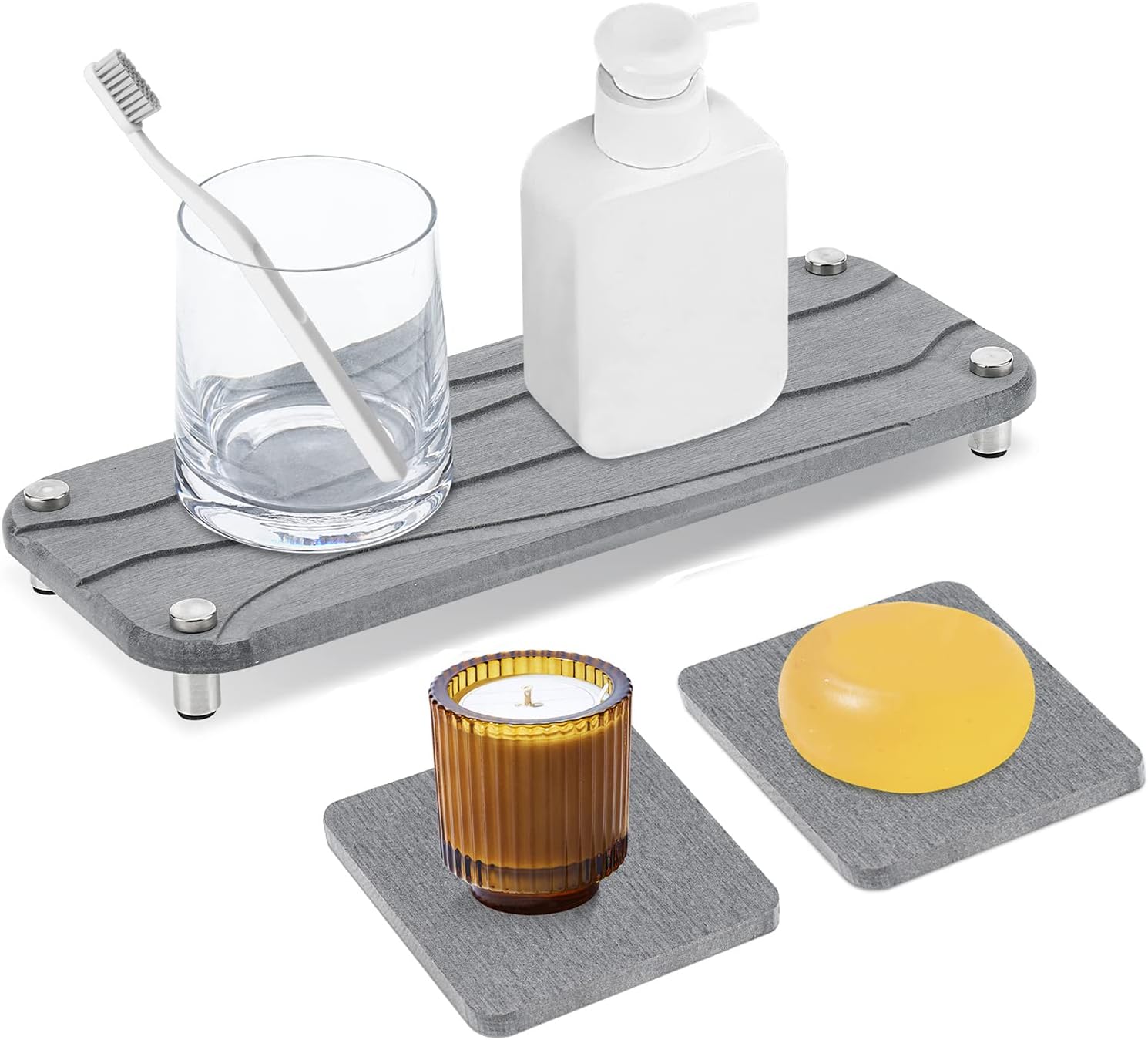 Kannino Home Sink Caddy, Fast Drying Stone Sink Tray