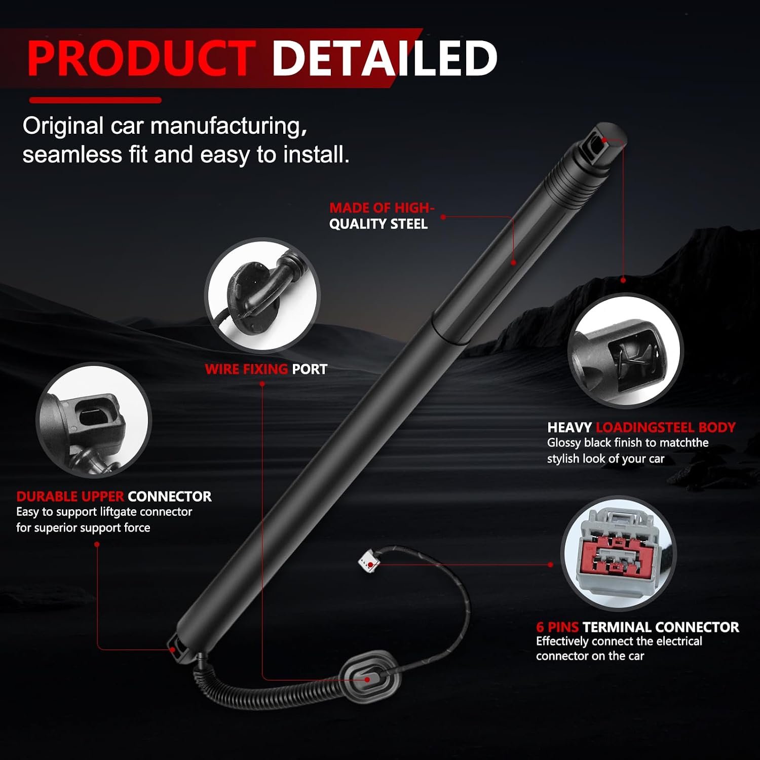Rear Tailgate Power Lift Support Shock Strut Compatible with Chevy Suburban Tahoe GMC Yukon XL Cadillac Escalade ESV 2015-2019 Electric Liftgate Struts Replacement 84306929 84036214 84183515