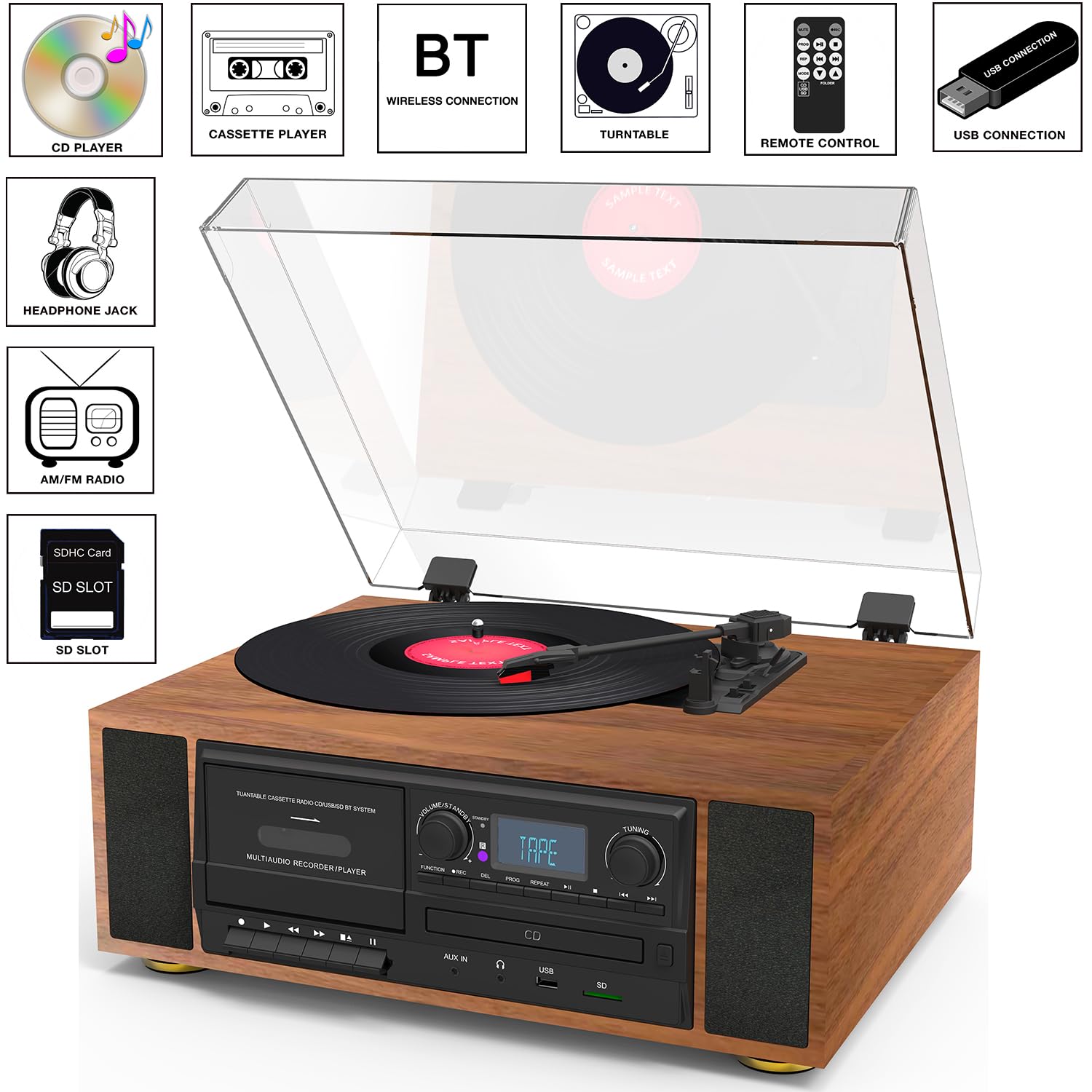 Amazon.com: Boytone BT-98SM Bluetooth Classic Turntable