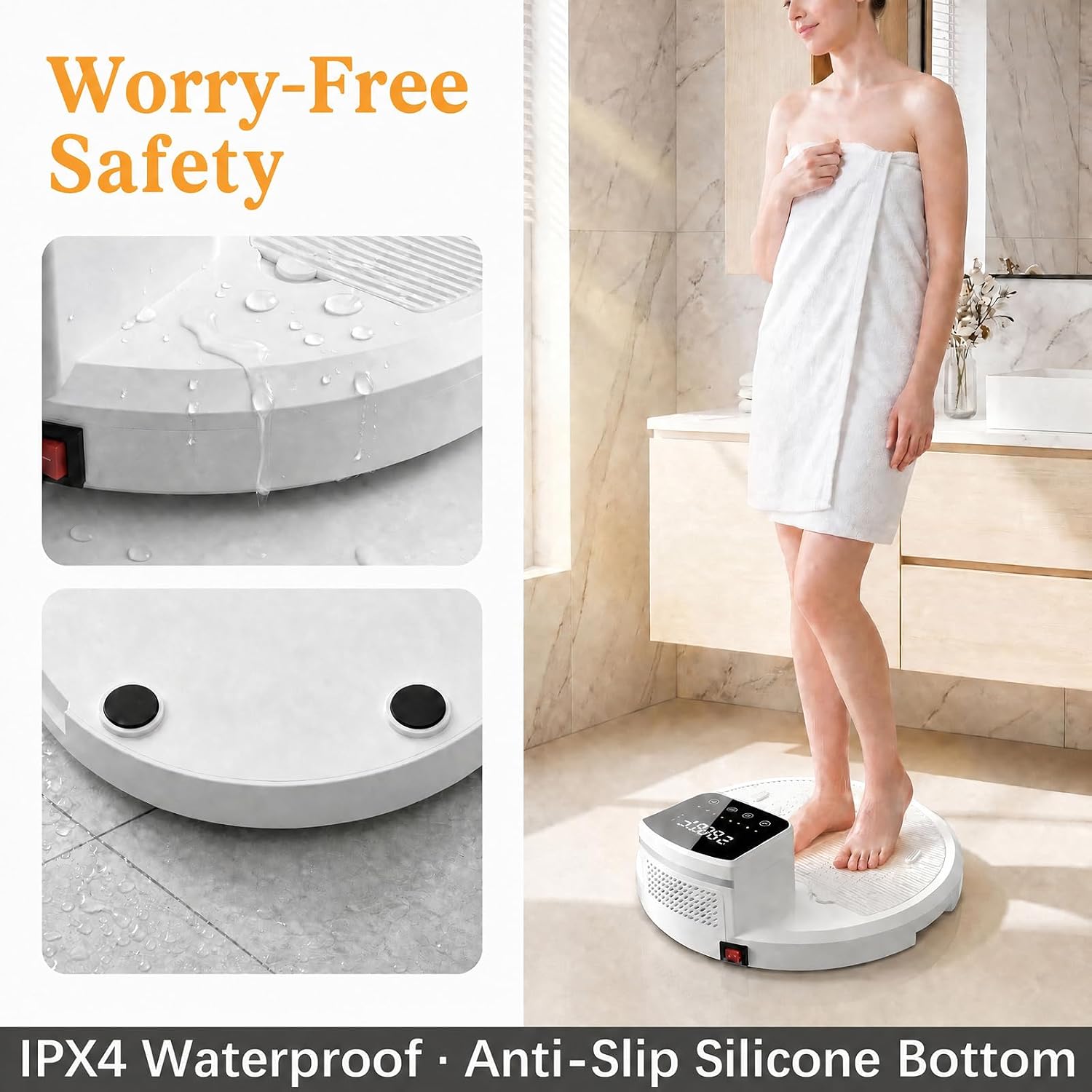 Air Full Body Dryer After Shower, Standing Luxury Spa Body and Feet Blow Dryer, Strong, Gentle Cool/Warm Breeze, Foot Touch Screen