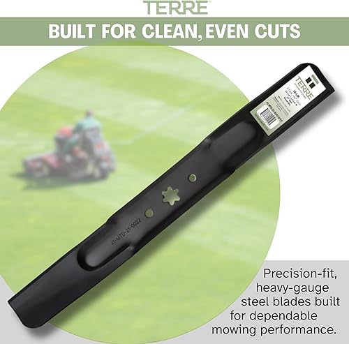 Vista 8 de Terre Products, paquete de 2 cuchillas para cortacésped de alta elevación, cubierta de 42 pulgadas, compatible con Cub Cadet RZT42, XT1, XT2