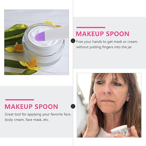 Miniatura 2 de Mobestech Espátula cosmética de plástico, 8 unidades, cucharas de crema facial cosmética, cucharas de mezcla, maquillaje de belleza, cuidado de la