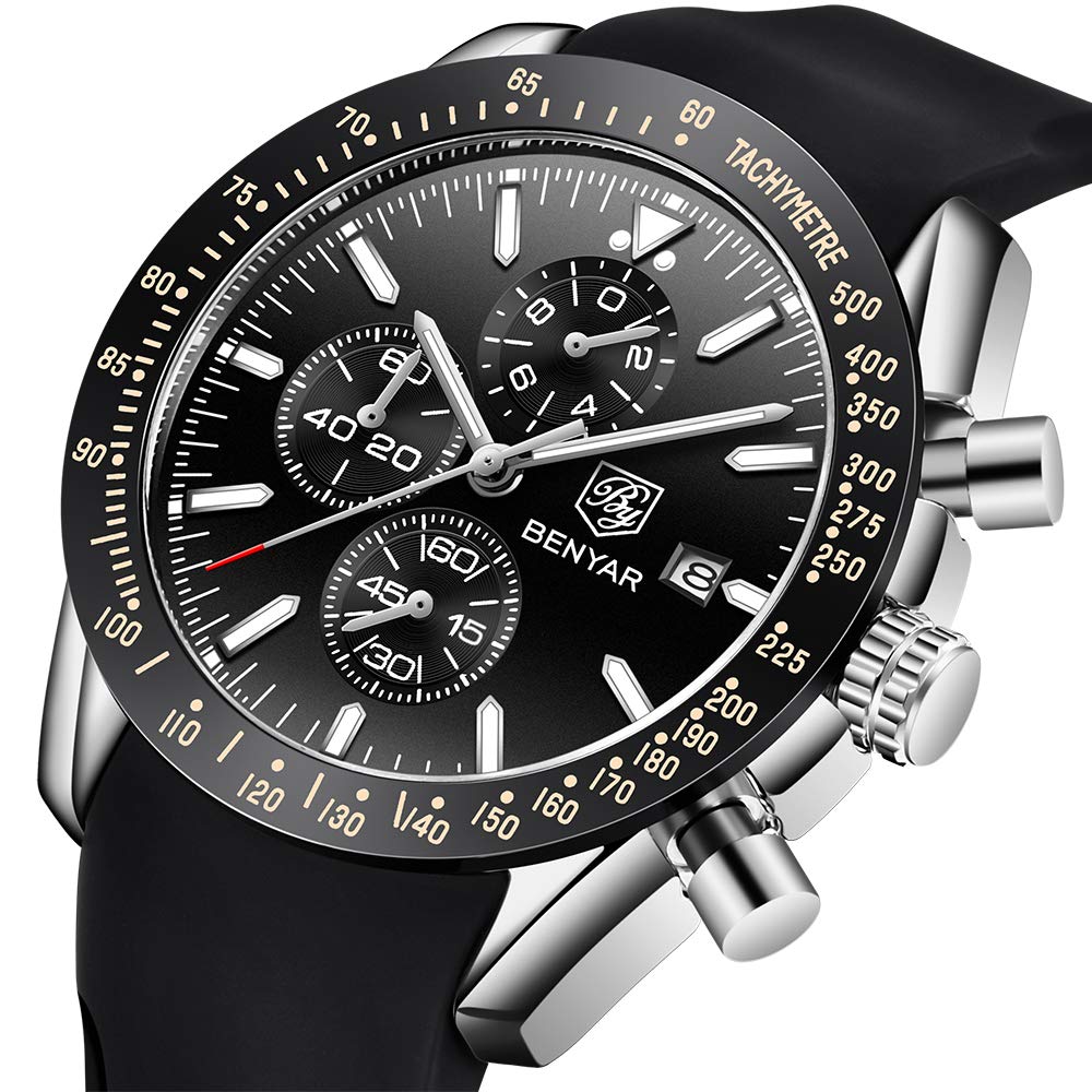 Reloj de pulsera para hombre Amazon analógico, relojes para hombre, negocios, trabajo, impermeable, cronógrafo, para hombre, moda, minimalista, deportivo, clásico, elegante, con correa de cuero, regalos únicos para hombres, SIS-negro 9