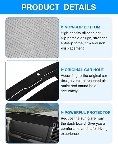 Vista 13 de Autorder Alfombrilla para tablero de instrumentos para Toyota 4Runner 1990-1995, accesorios para camioneta, cubierta de salpicadero, alfombrilla