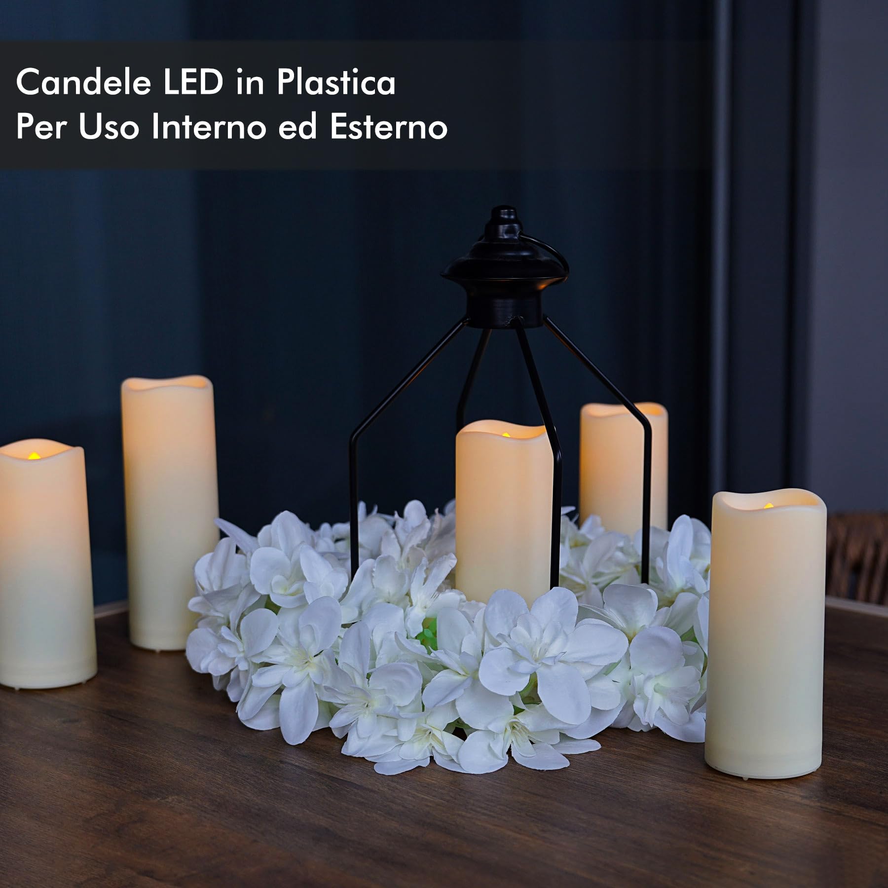 Fanna 12 Candele a LED Resistenti all'acqua con 2 Telecomandi, Candele Finte con Timer per Chiese e Matrimoni, Uso Esterno - Ø 5,5cm, H 12,5/15/ 18 cm
